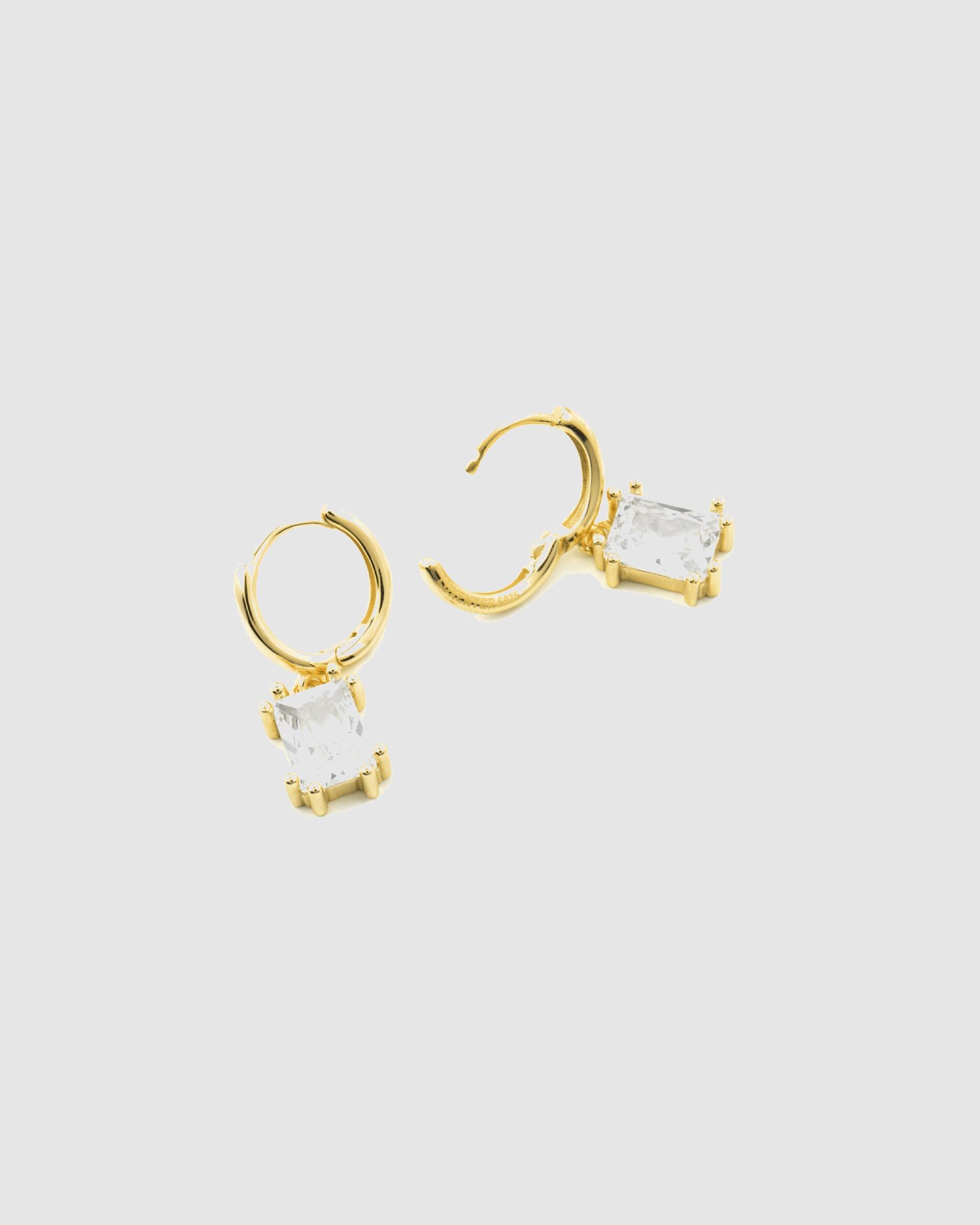 Brincos de Argola Momentos para Brilhar de Prata de Lei 925 com Acabamento em Ouro de 18 Quilates e Zirconita Brilhante Ouro-3