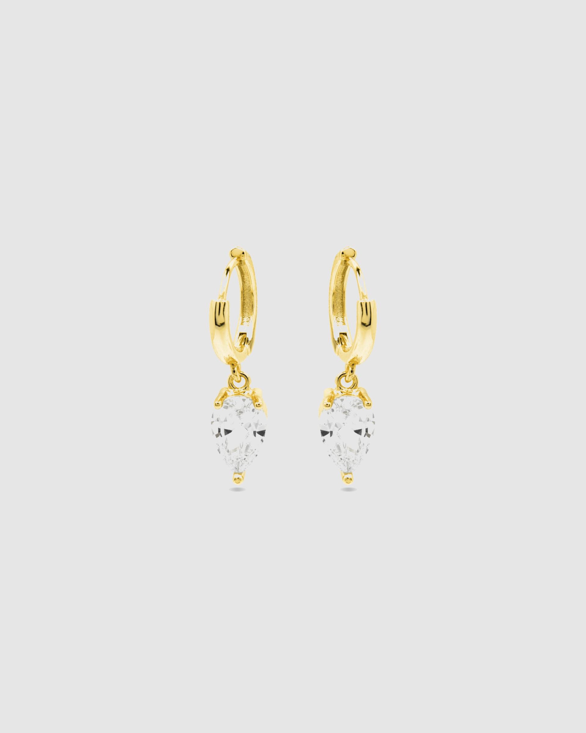 Brincos de Argola Momentos para Brilhar de Prata de Lei 925 com Acabamento em Ouro de 18 Quilates e Zirconita Brilhante Ouro-3