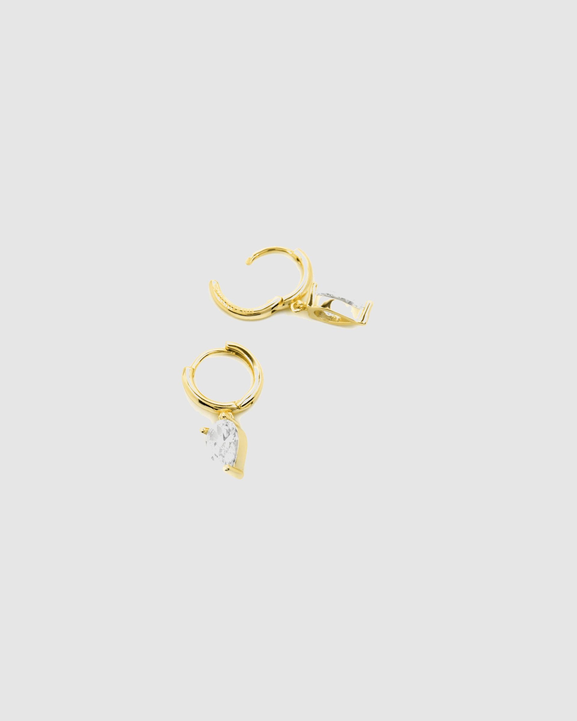 Brincos de Argola Momentos para Brilhar de Prata de Lei 925 com Acabamento em Ouro de 18 Quilates e Zirconita Brilhante Ouro-5