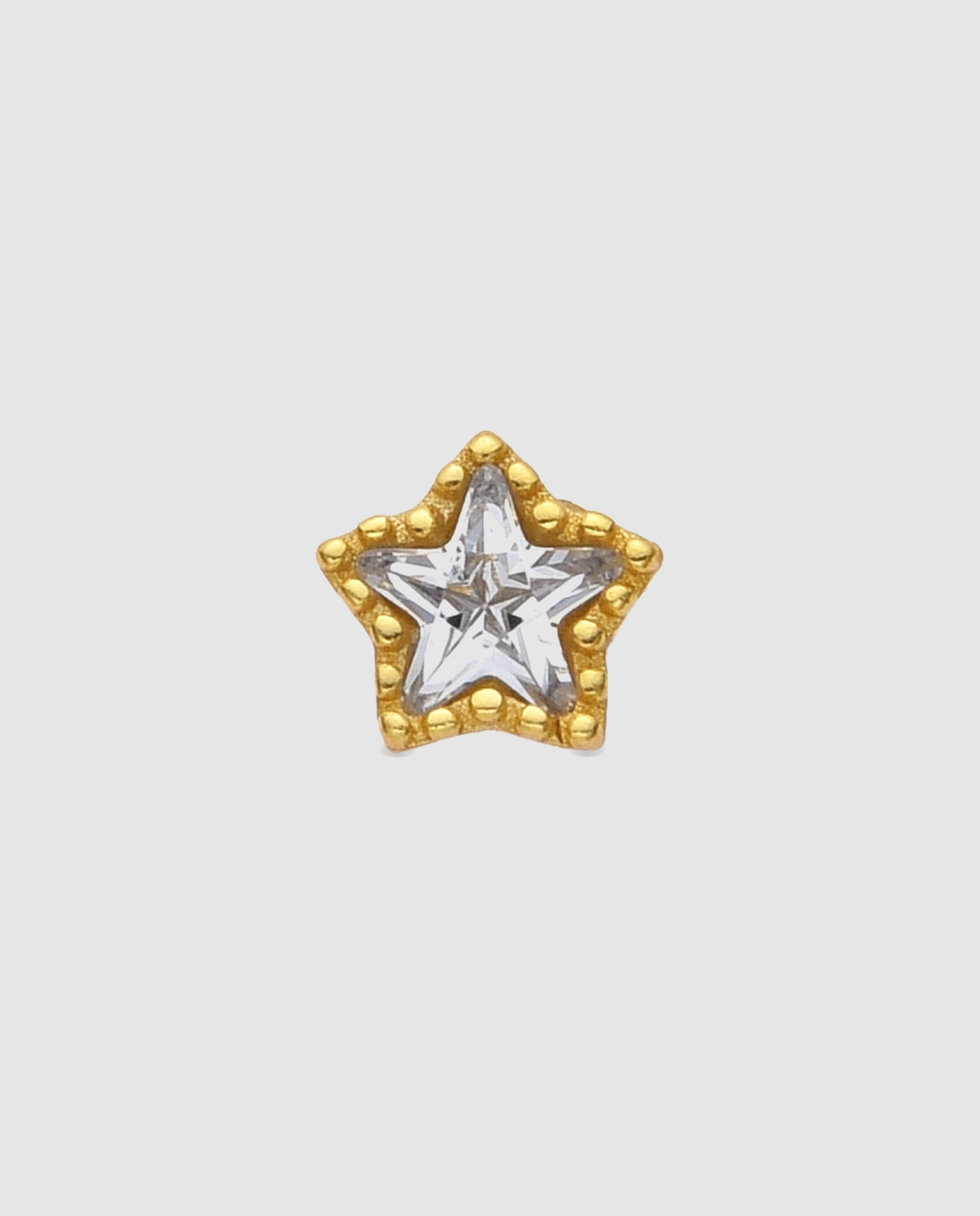 Piercing Personalizável de Prata de Lei 925 com Acabamento em Ouro de 18 Quilates e Zirconita Brilhante Ouro / Prata-1