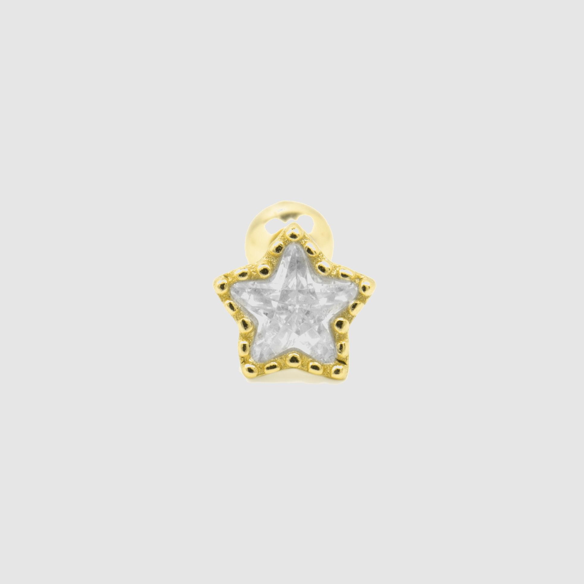 Piercing Personalizável de Prata de Lei 925 com Acabamento em Ouro de 18 Quilates e Zirconita Brilhante Ouro / Prata-2