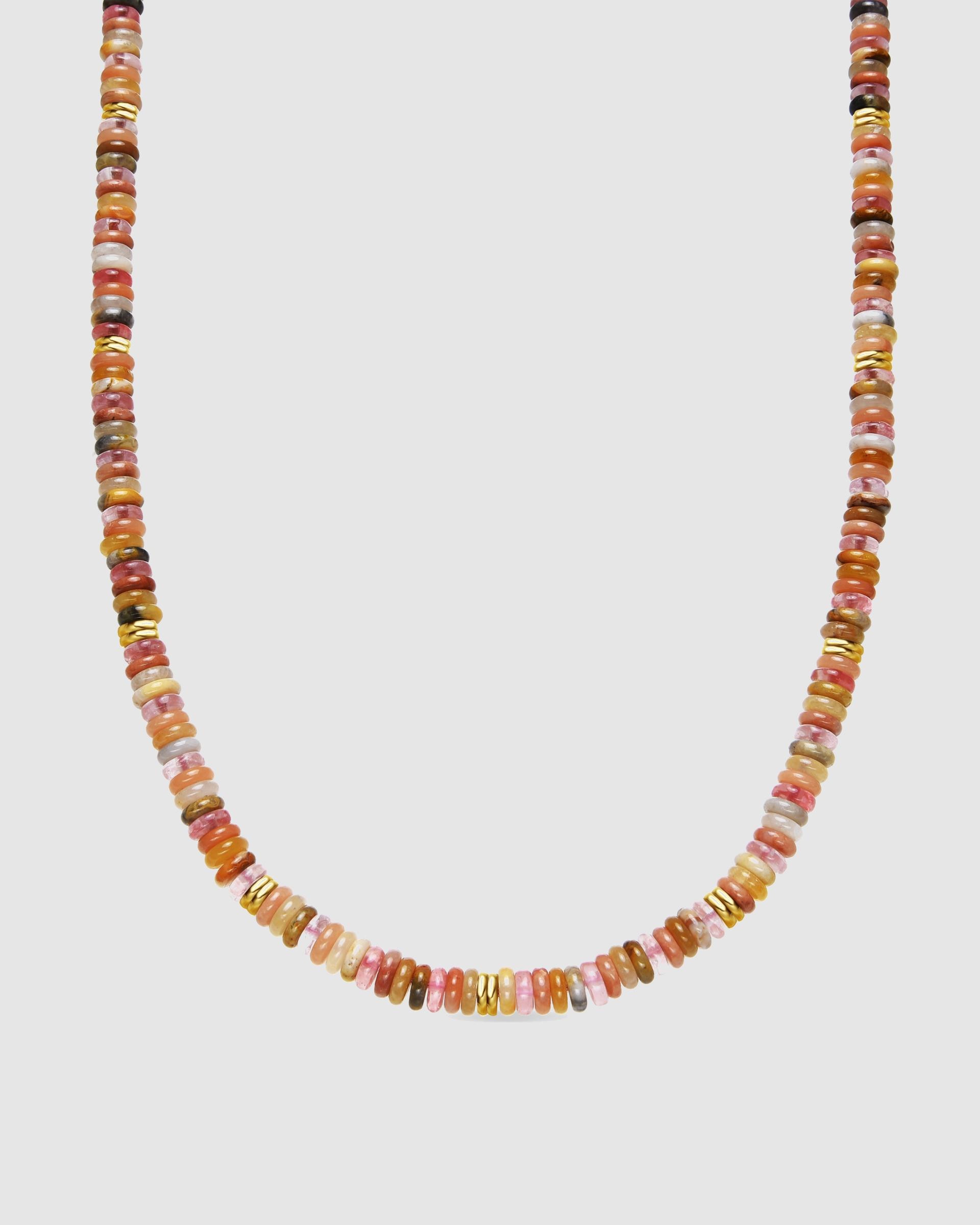 Colar Boho com Acabamento em Ouro de 18 Quilates com Pedra Natural Multicolor Ouro-1