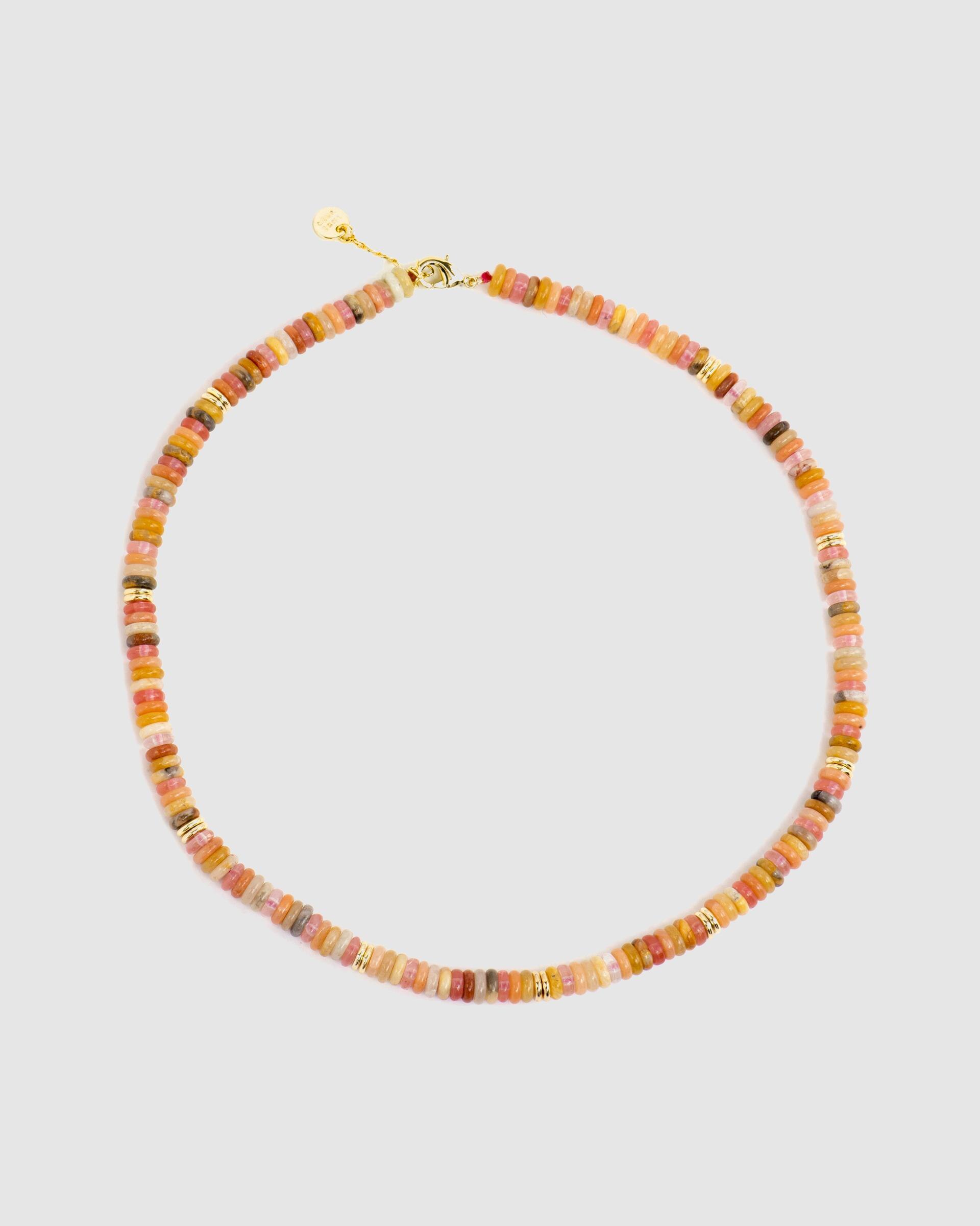 Colar Boho com Acabamento em Ouro de 18 Quilates com Pedra Natural Multicolor Ouro-4
