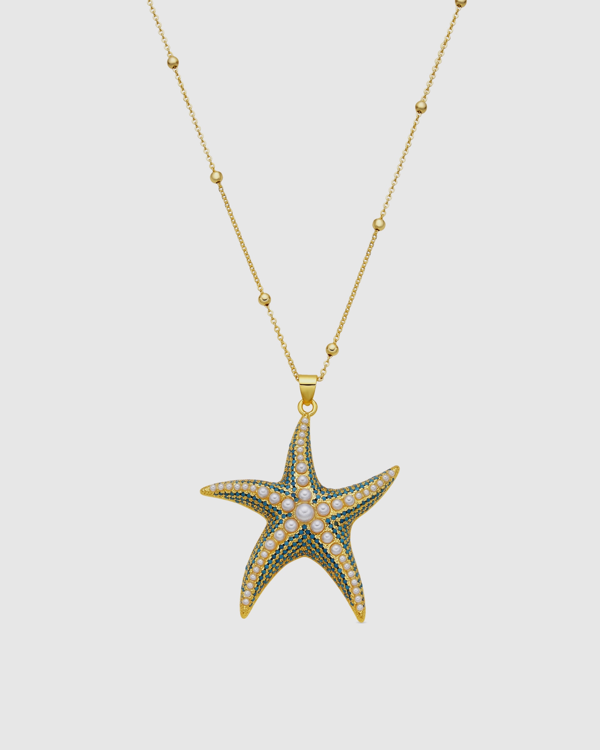 Colar Boho com Acabamento em Ouro de 18 Quilates e Pérola Ouro-1