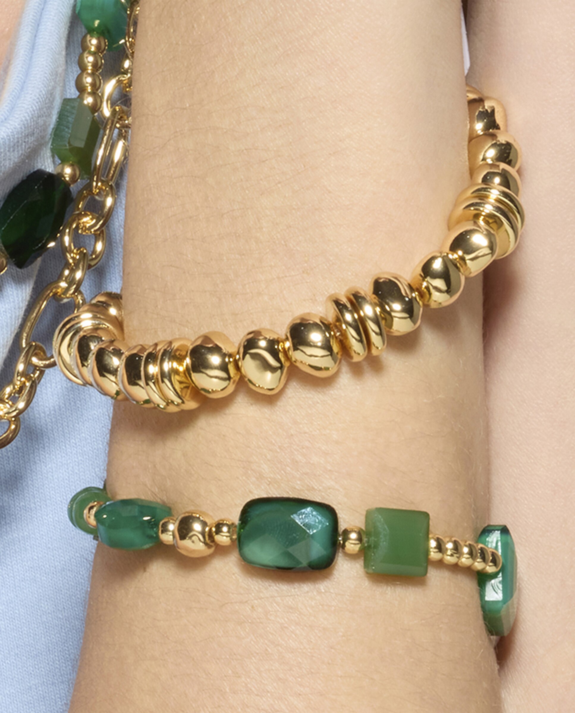 Pulseira Rígida Boho Acabada em Ródio Ouro-3