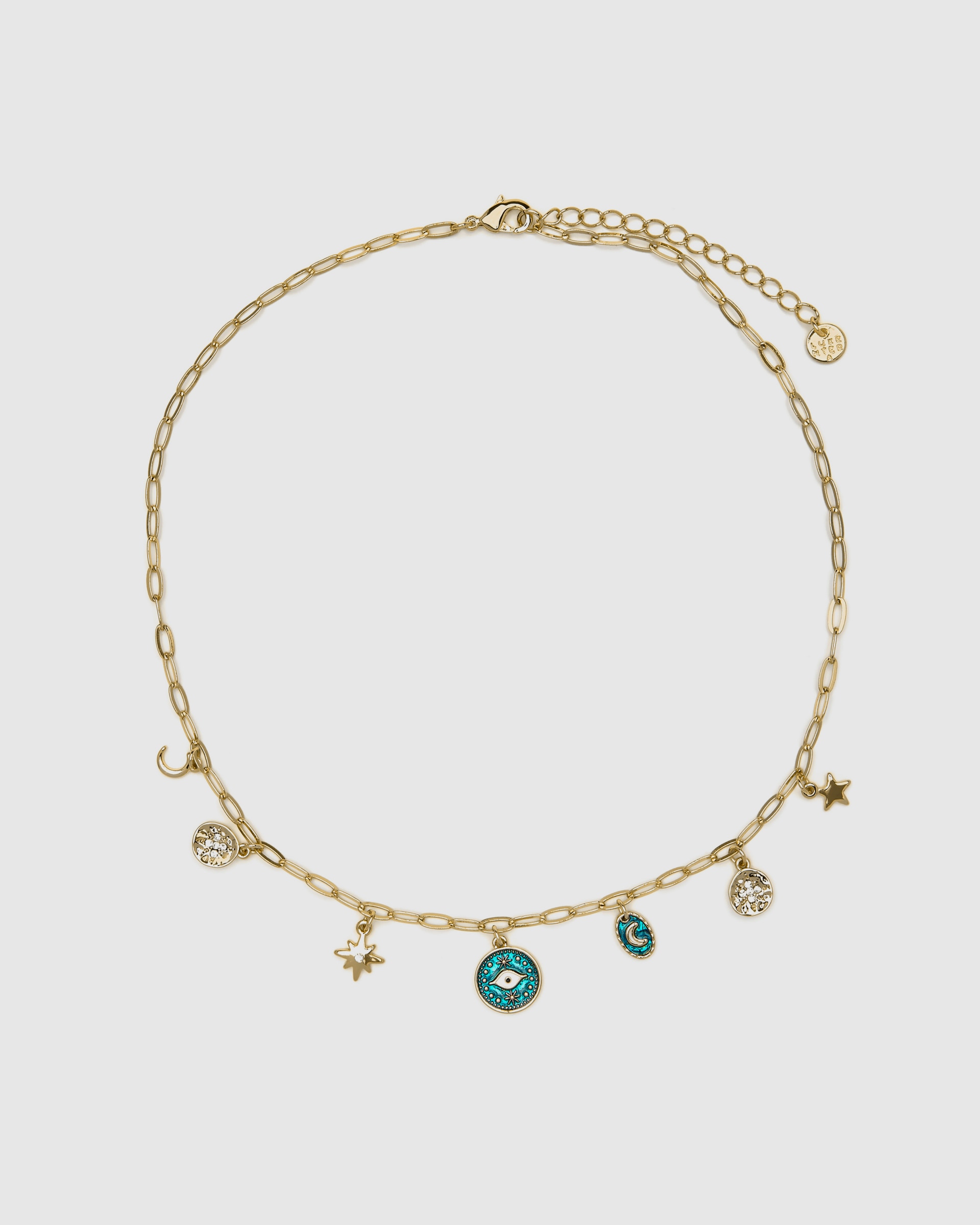 Colar Boho com Acabamento em Ouro de 18 Quilates e Esmalte Azul Ouro-3