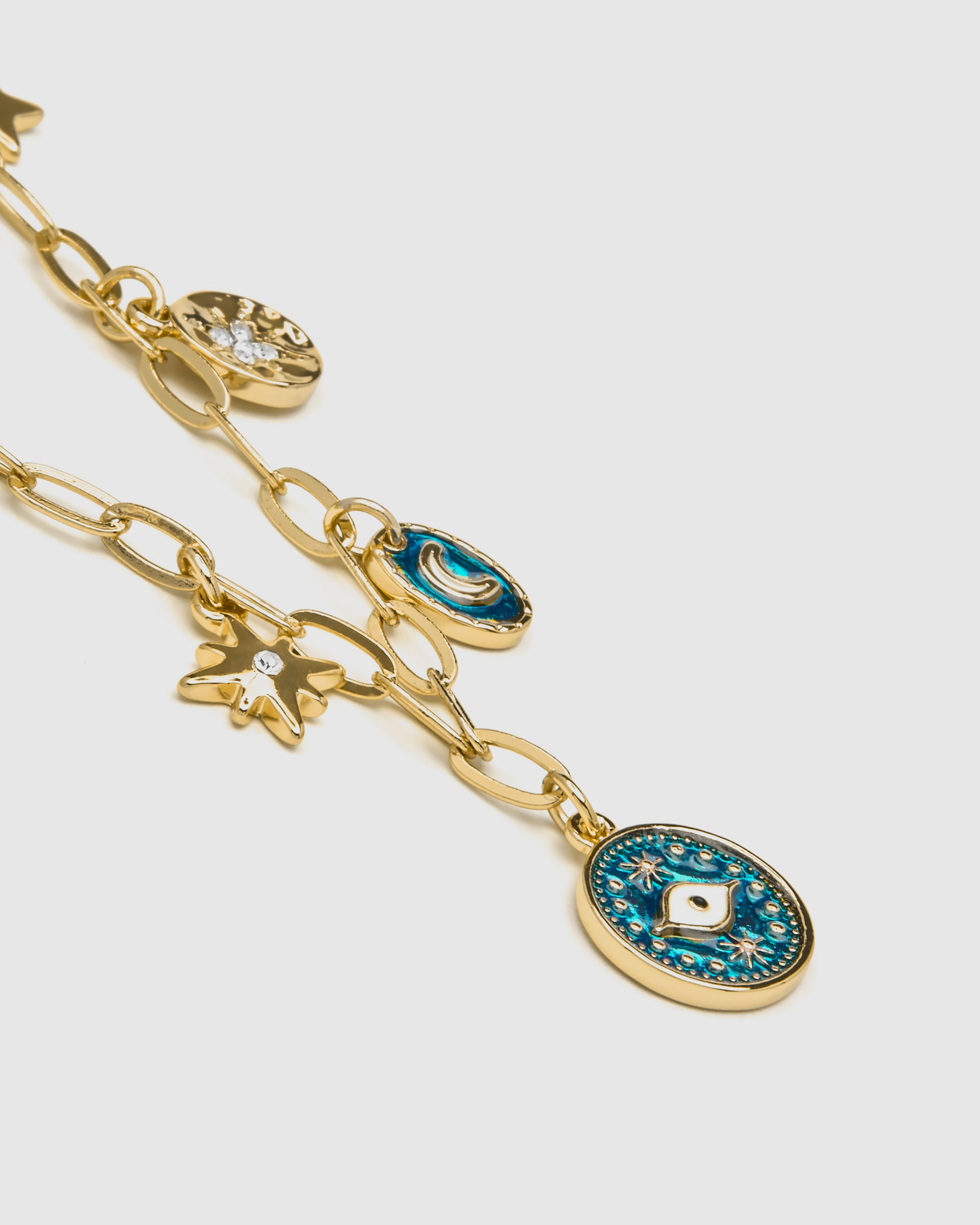 Colar Boho com Acabamento em Ouro de 18 Quilates e Esmalte Azul Ouro-5