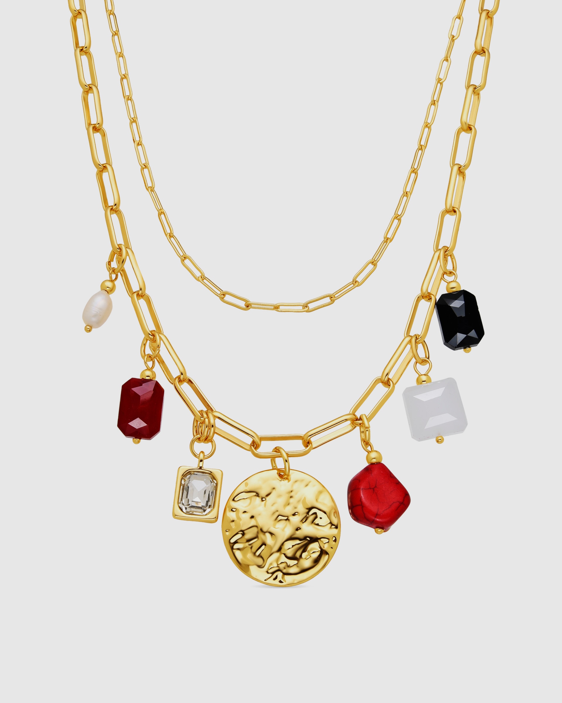 Colar Boho com Acabamento em Ouro de 18 Quilates com Coral Ouro-1
