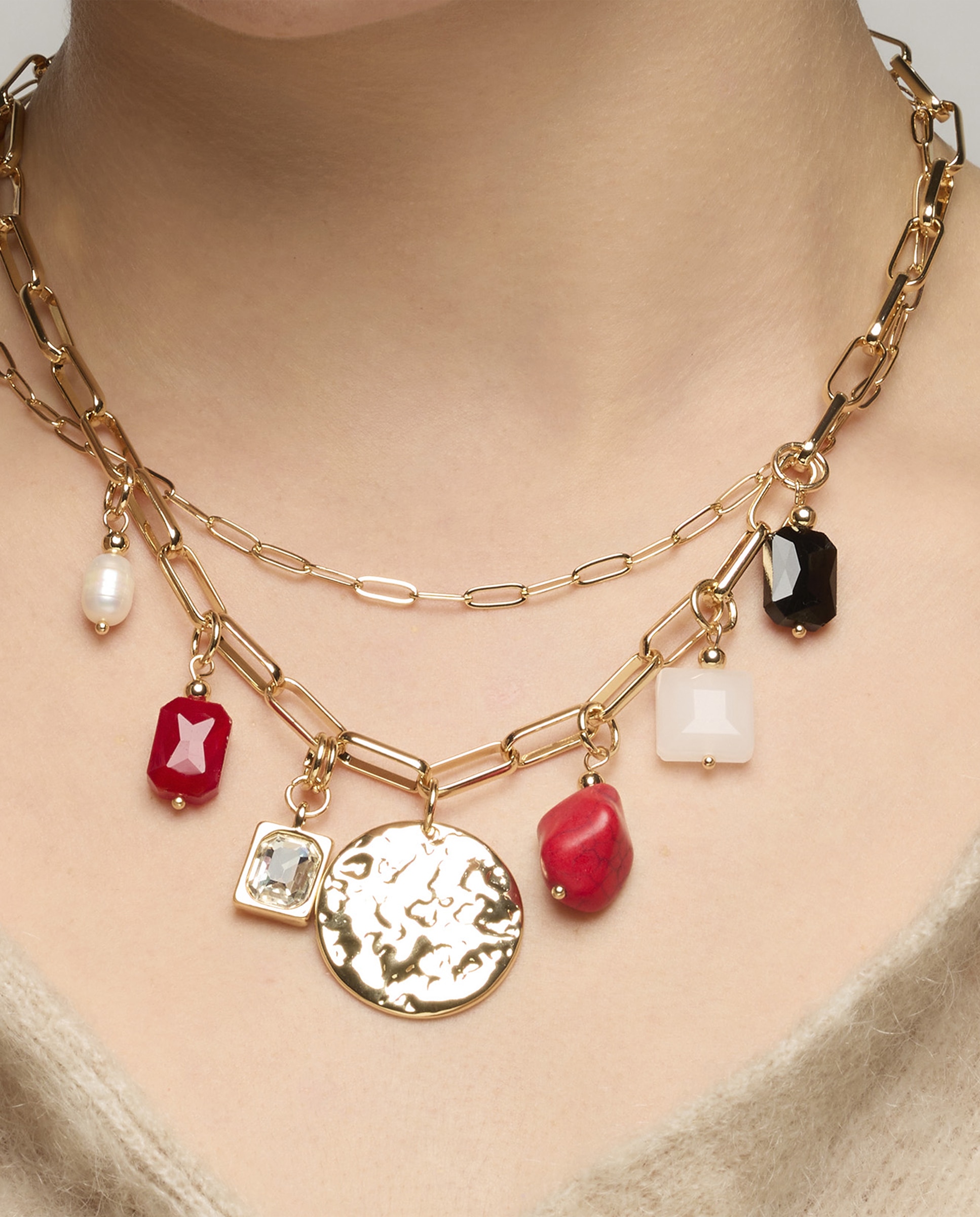 Colar Boho com Acabamento em Ouro de 18 Quilates com Coral Ouro-4