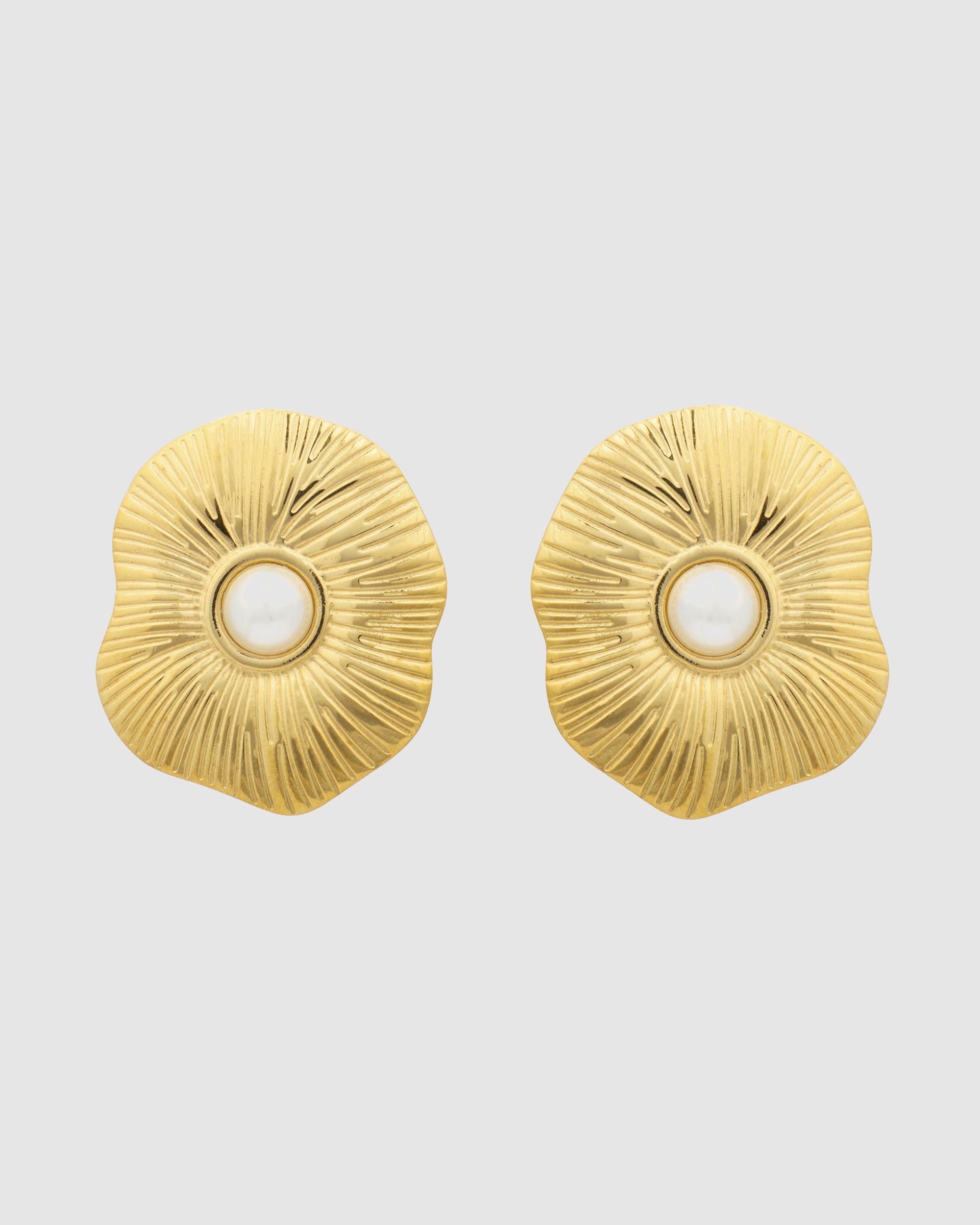 Brincos Boho Acabados em Ouro de 18 Quilates com Pérola Ouro-1