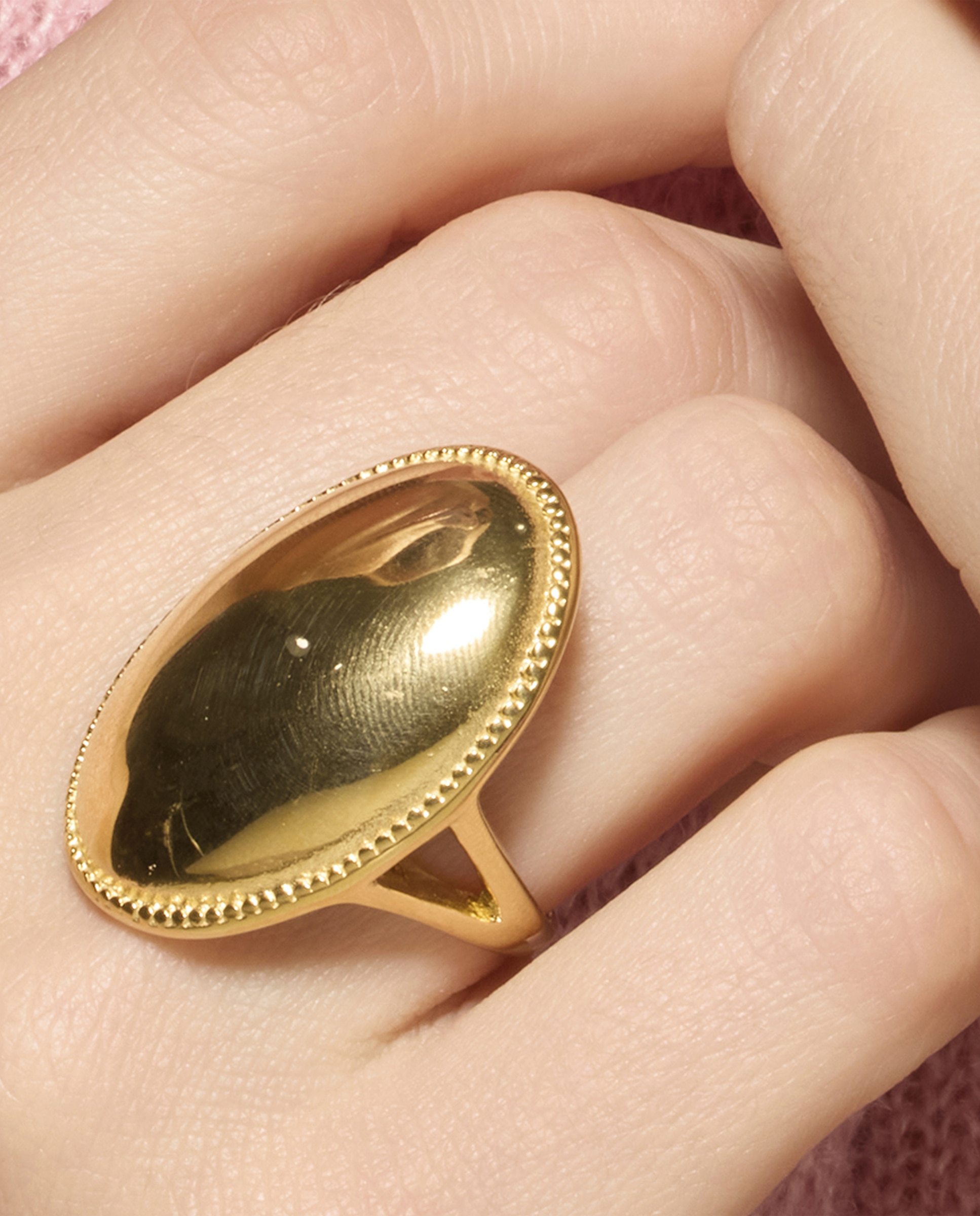 Anel de Aço Ajustável Boho de Aço com Acabamento em Ouro de 18 Quilates Ouro-3