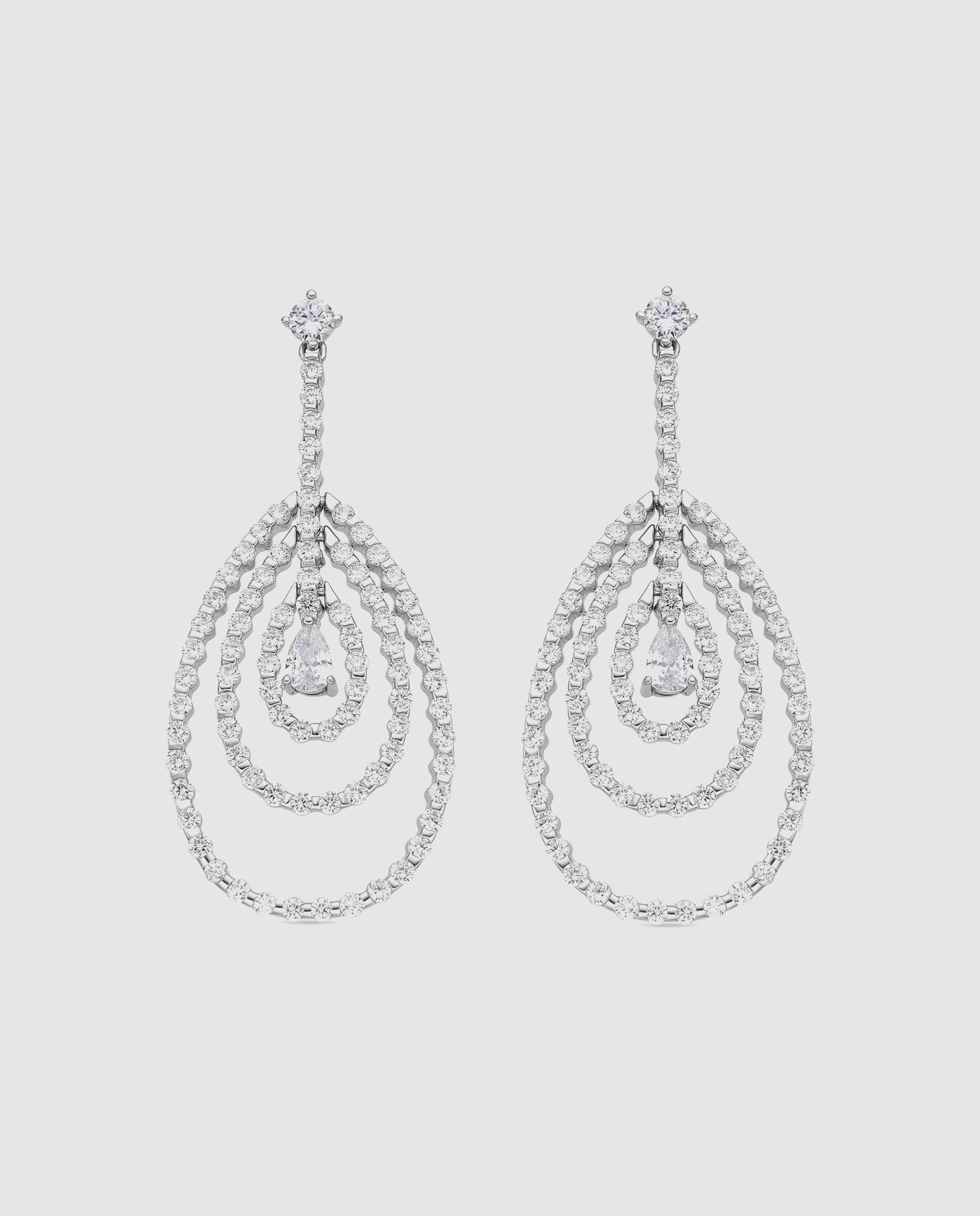 Brincos Momentos para Brilhar de Prata de Lei 925 com Acabamentos em Ródio e Zirconita Brilhante Prata brilhante / Transparente-1