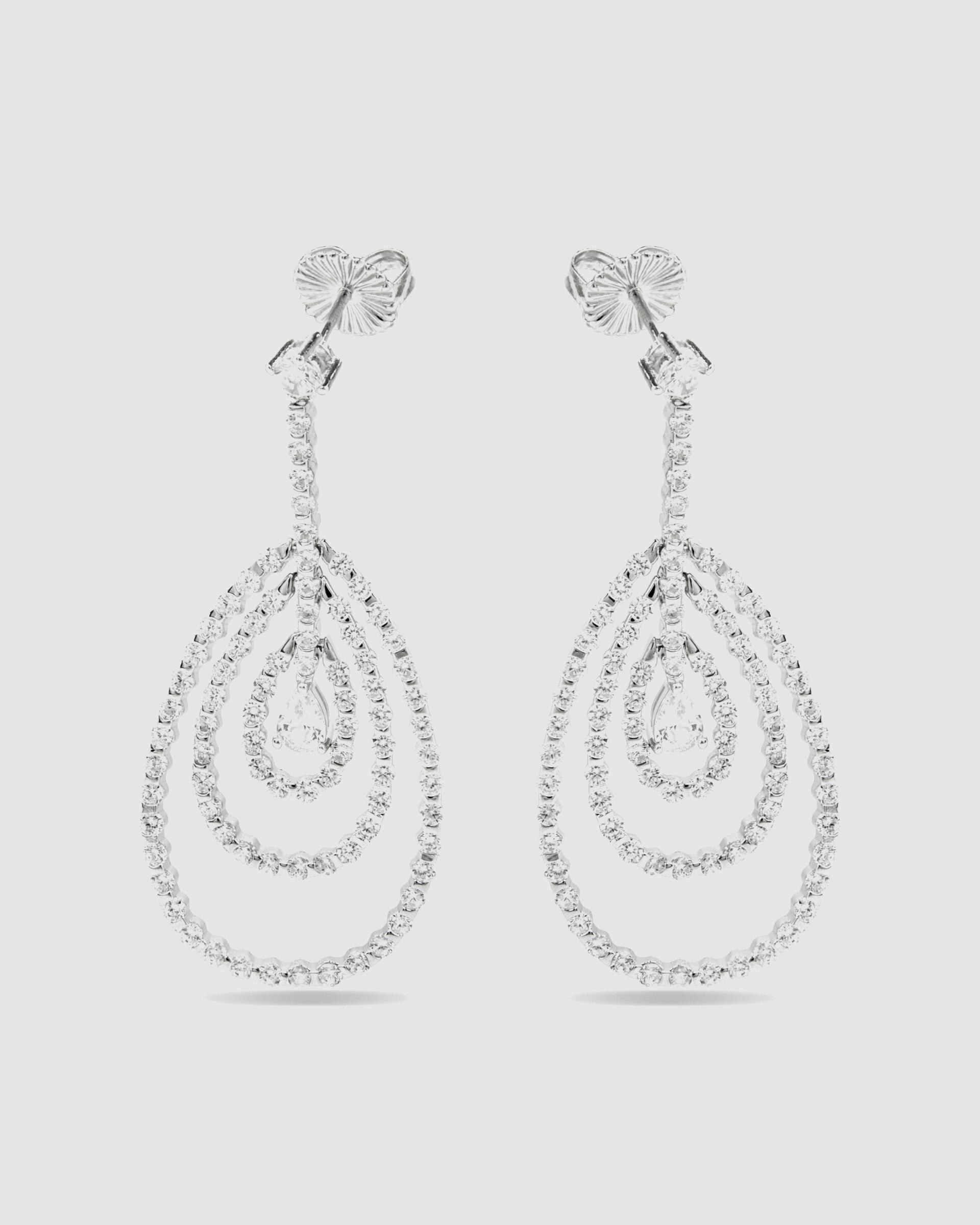 Brincos Momentos para Brilhar de Prata de Lei 925 com Acabamentos em Ródio e Zirconita Brilhante Prata brilhante / Transparente-3