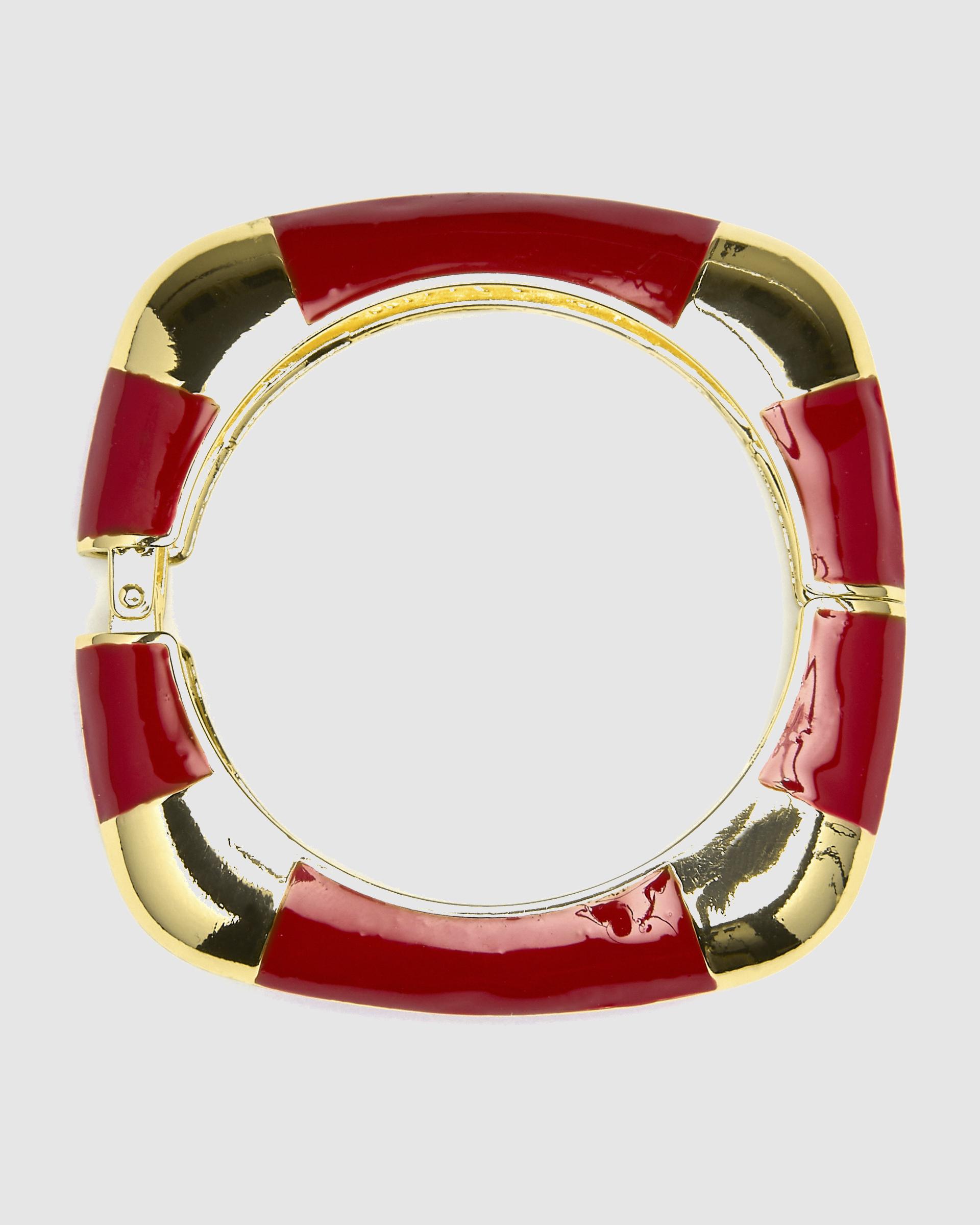 Bracelete África com Acabamento em Ouro de 18 Quilates com Lacado Vermelho Ouro-3
