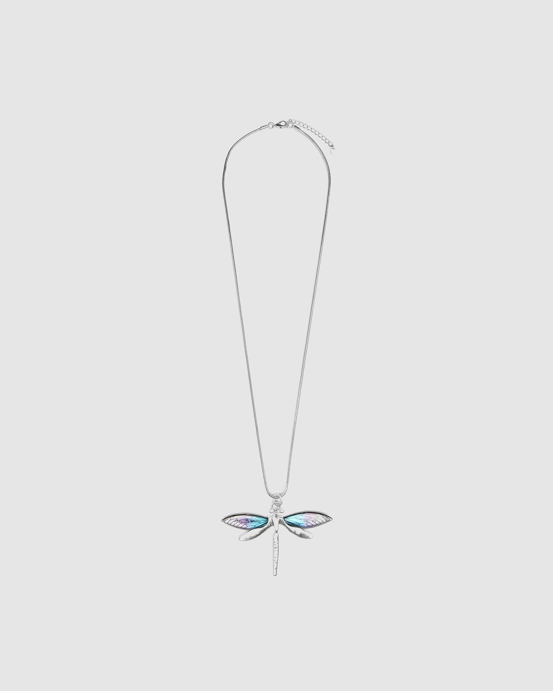 Colar Boho com Acabamento em Ródio e Resina Cinzenta Prata-3
