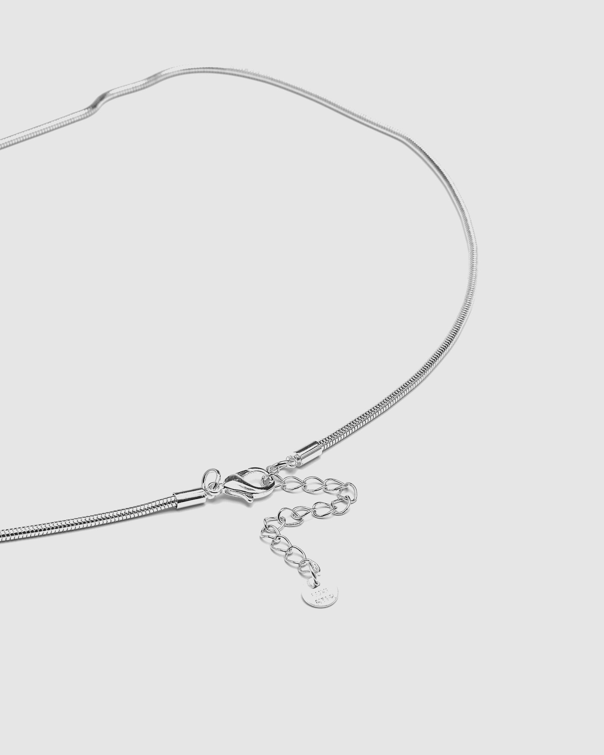 Colar Boho com Acabamento em Ródio e Resina Cinzenta Prata-6