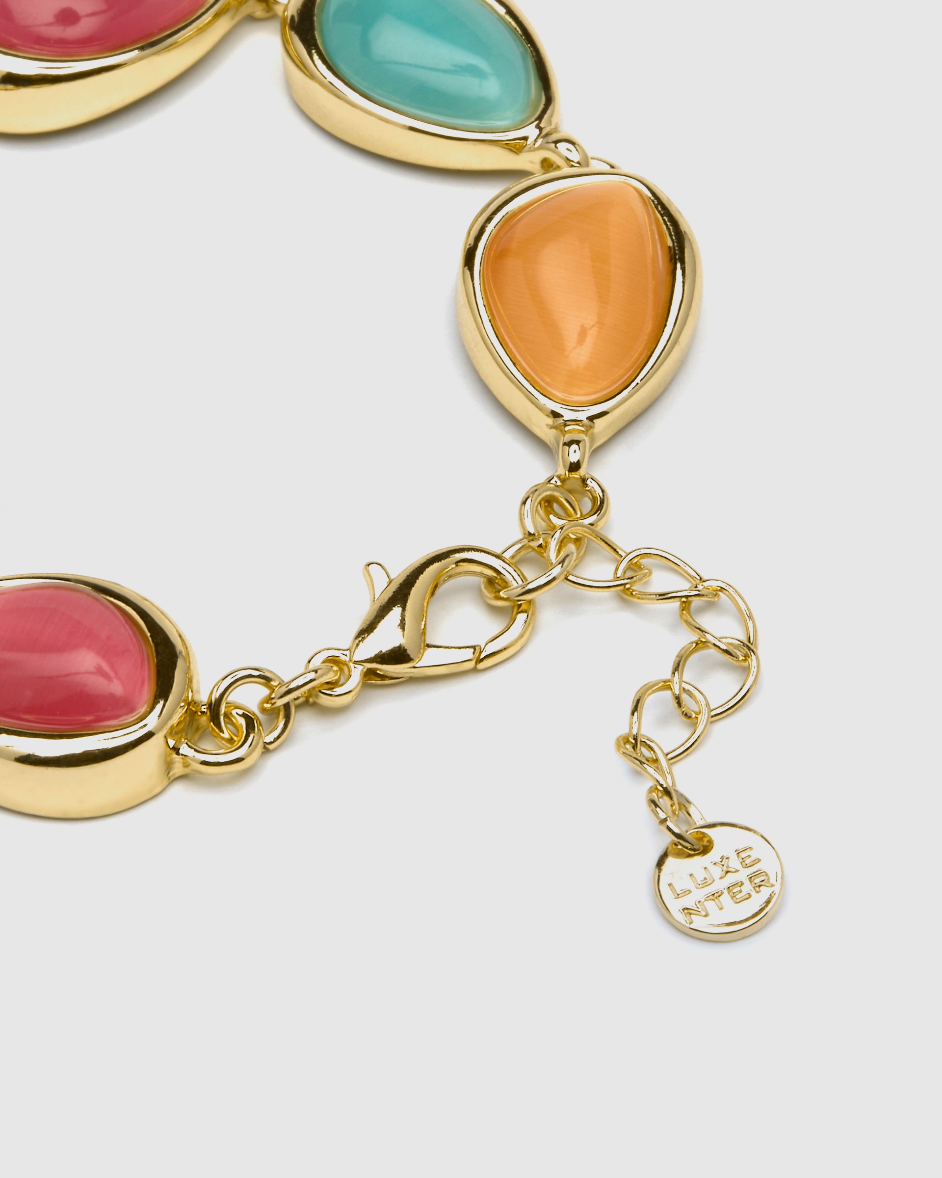 Pulseira de Corrente África com Acabamento em Ouro 18 Quilates com Olho de Gato Multicolor Ouro-6