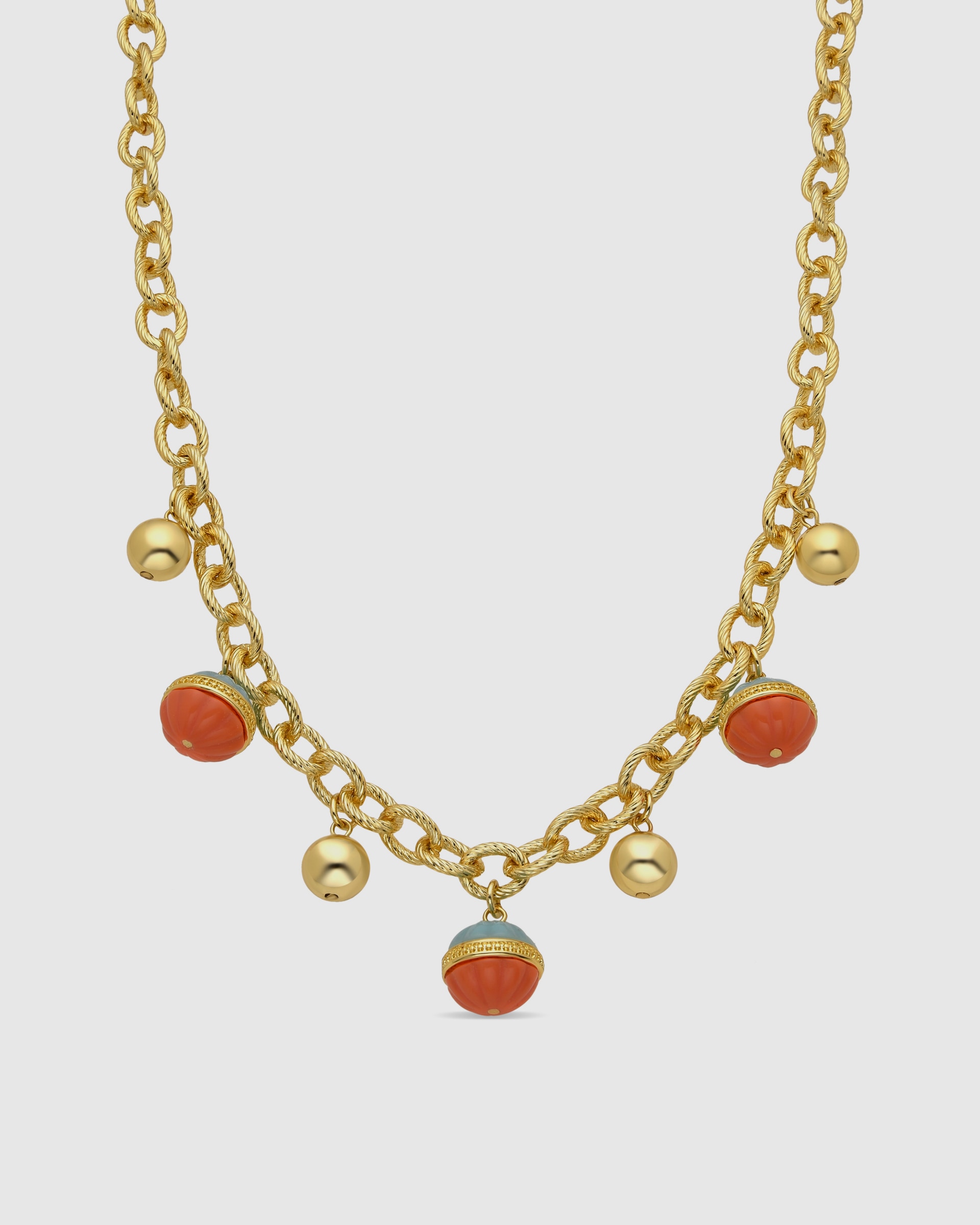 Colar África com Acabamento em Ouro de 18 Quilates e Resina Multicolor Ouro-1