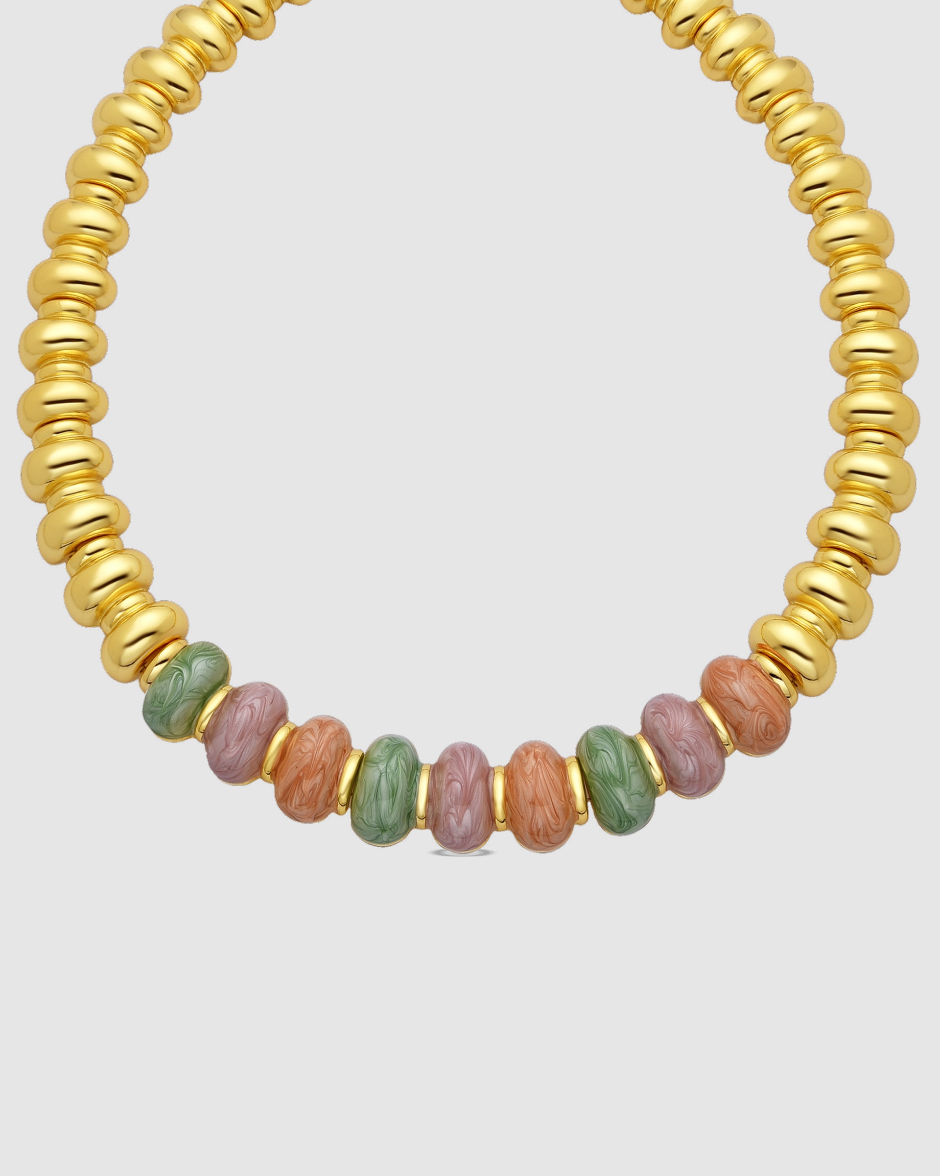 Colar África Acabado em Ouro de 18 Quilates com Lacado Multicolor Ouro-1