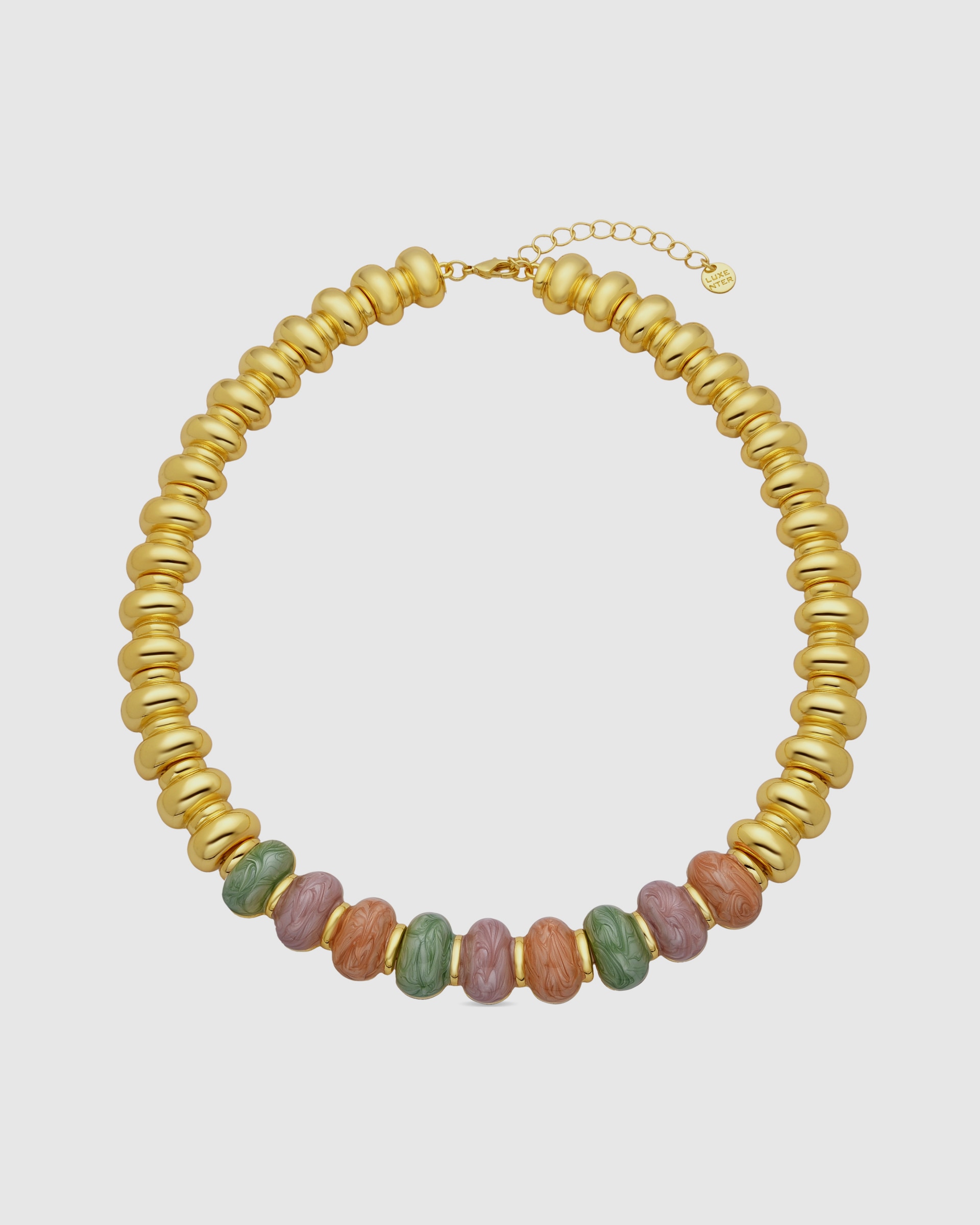 Colar África Acabado em Ouro de 18 Quilates com Lacado Multicolor Ouro-3