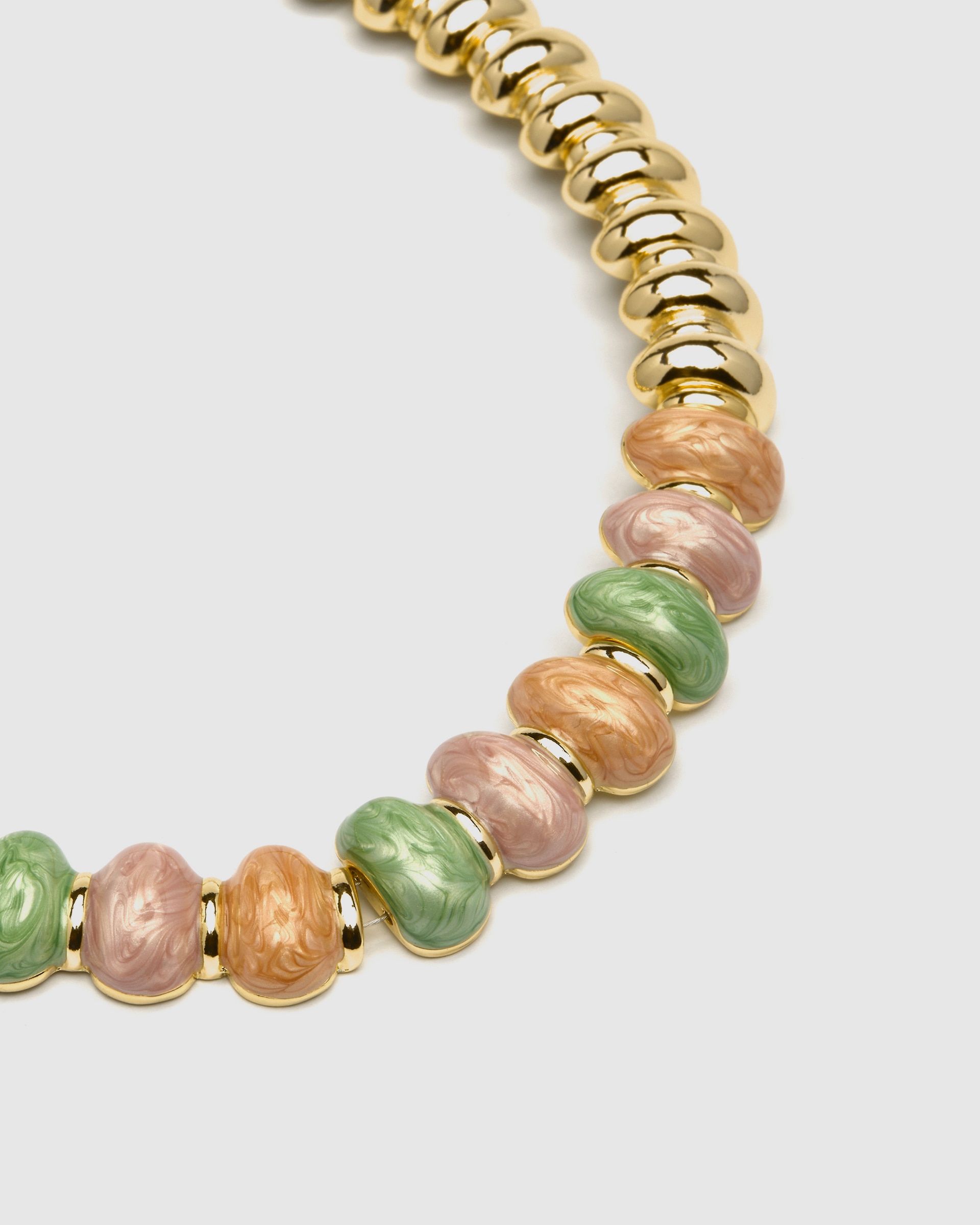 Colar África Acabado em Ouro de 18 Quilates com Lacado Multicolor Ouro-5