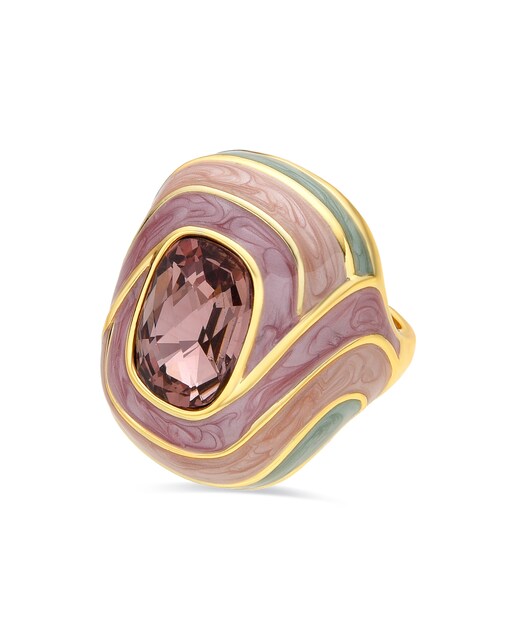 Imagem 0 de Anel Africa com Acabamento em Ouro de 18k e Lacado Multicolor