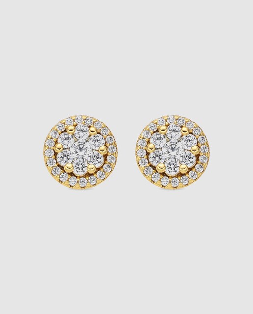 Imagem 0 de Brincos Africa com Acabamentos em Ouro 18k e Zirconita Branca