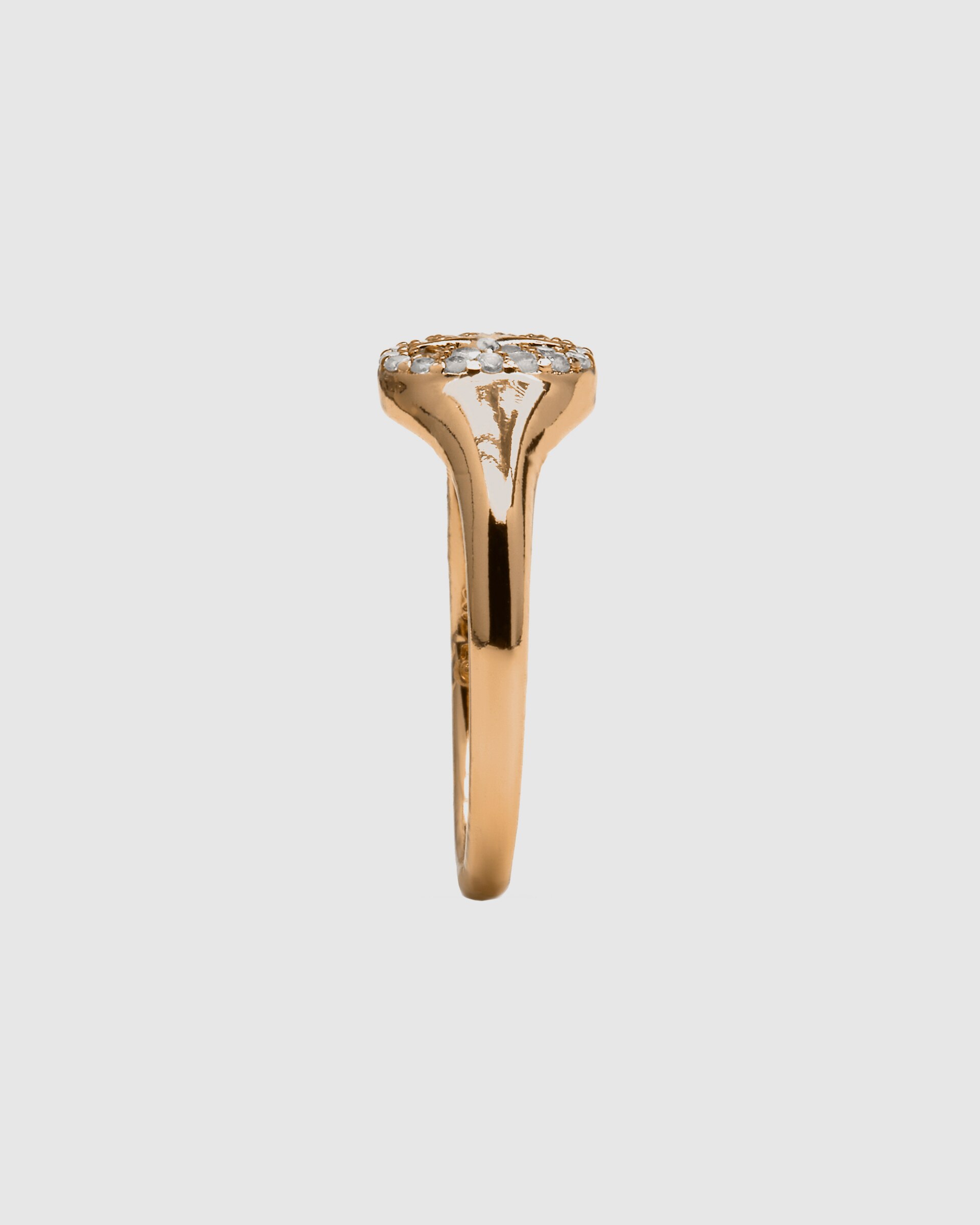 Anel África Acabado em Ouro de 18 Quilates com Zirconita Brilhante Champanhe-4