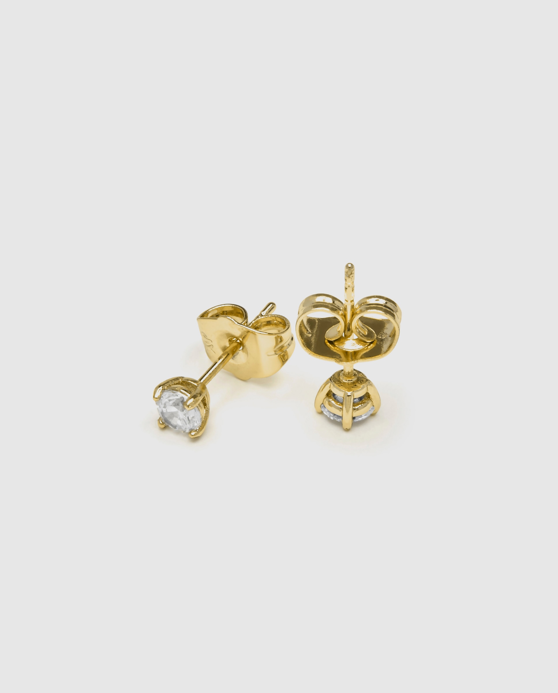 Brincos África Acabados em Ouro de 18 Quilates com Zirconita Brilhante Ouro-4