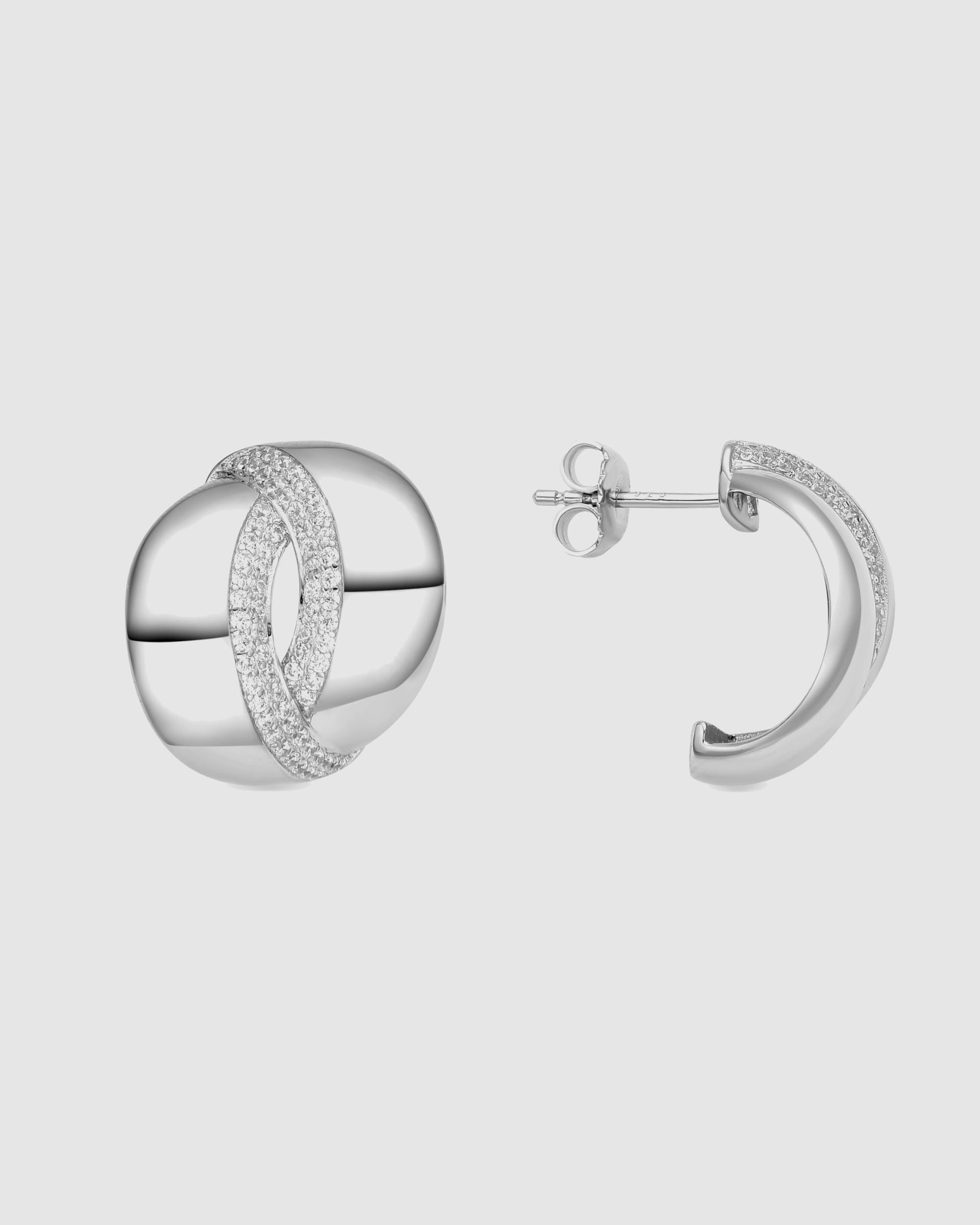 Brincos Momentos para Brilhar de Prata de Lei 925 com Acabamentos em Ródio e Zirconita Brilhante Prata brilhante / Transparente-1