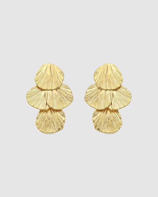Imagem 0 de Brincos Africa com Acabamentos em Ouro de 18k
