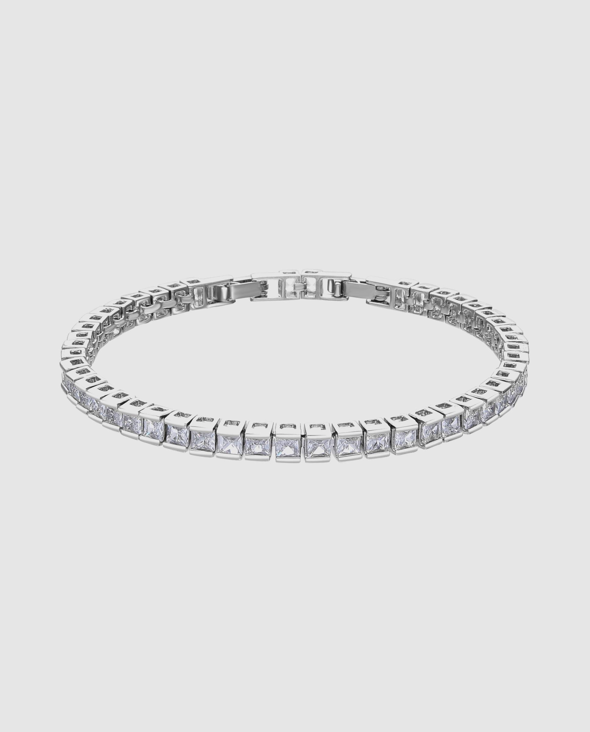 Imagem 0 de Pulseira Riviere Africa Acabada em Ródio com Zirconita em Branco