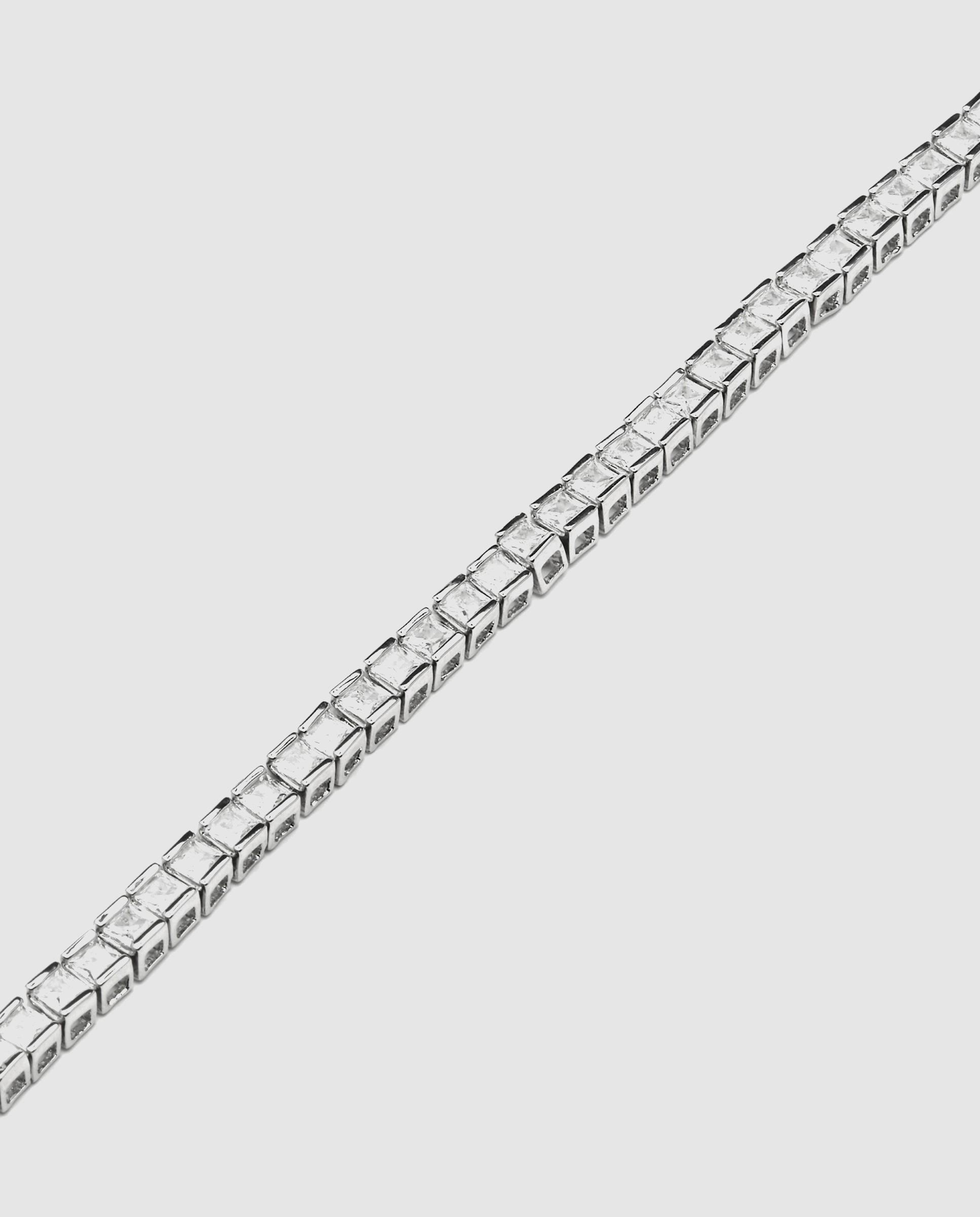 Pulseira Riviere África Acabada em Ródio com Zirconita Brilhante Prata brilhante / Transparente-5