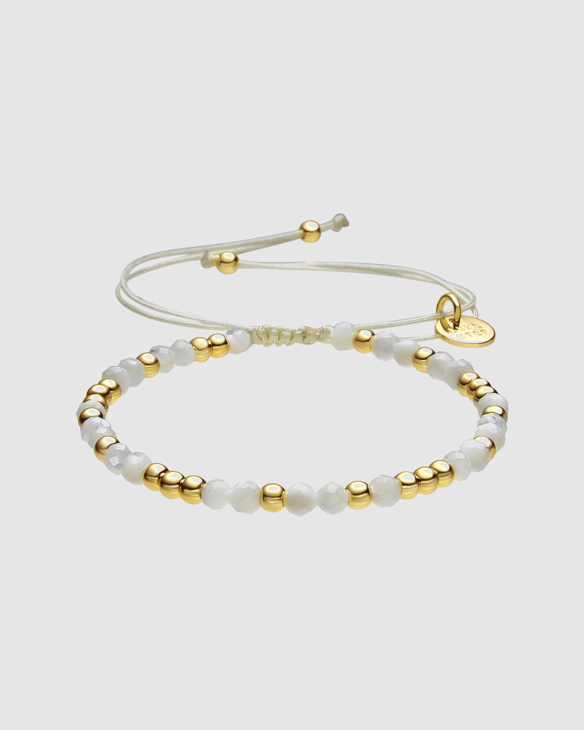 Pulseira de Corrente Boho Acabada em Ouro de 18 Quilates com Madrepérola Ouro-1