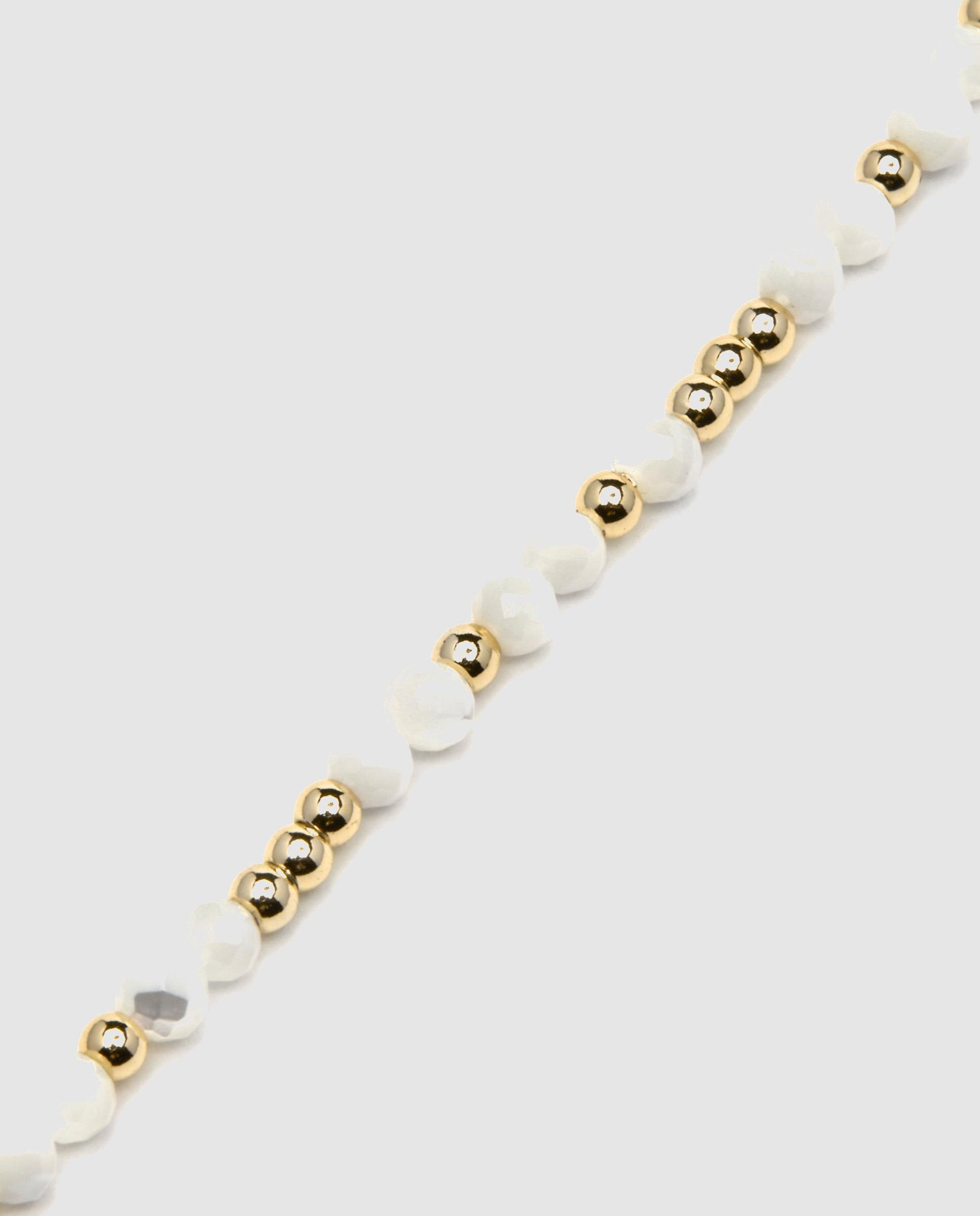 Pulseira de Corrente Boho Acabada em Ouro de 18 Quilates com Madrepérola Ouro-5