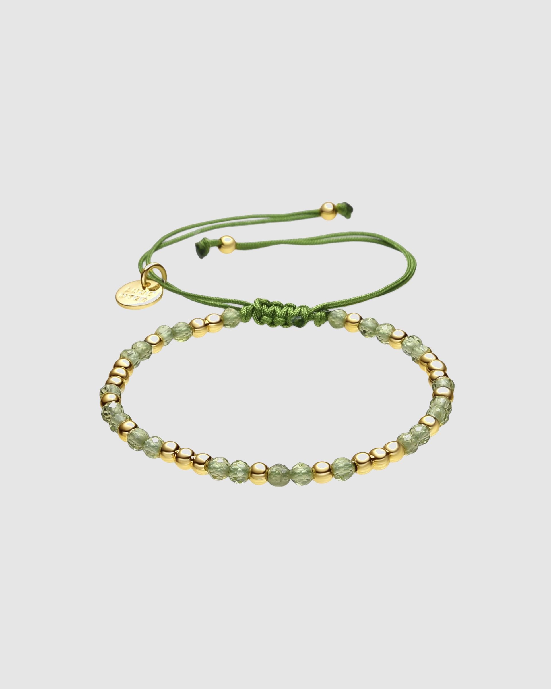 Pulseira de Corrente Boho Acabada em Ouro de 18 Quilates com Peridoto Ouro-1