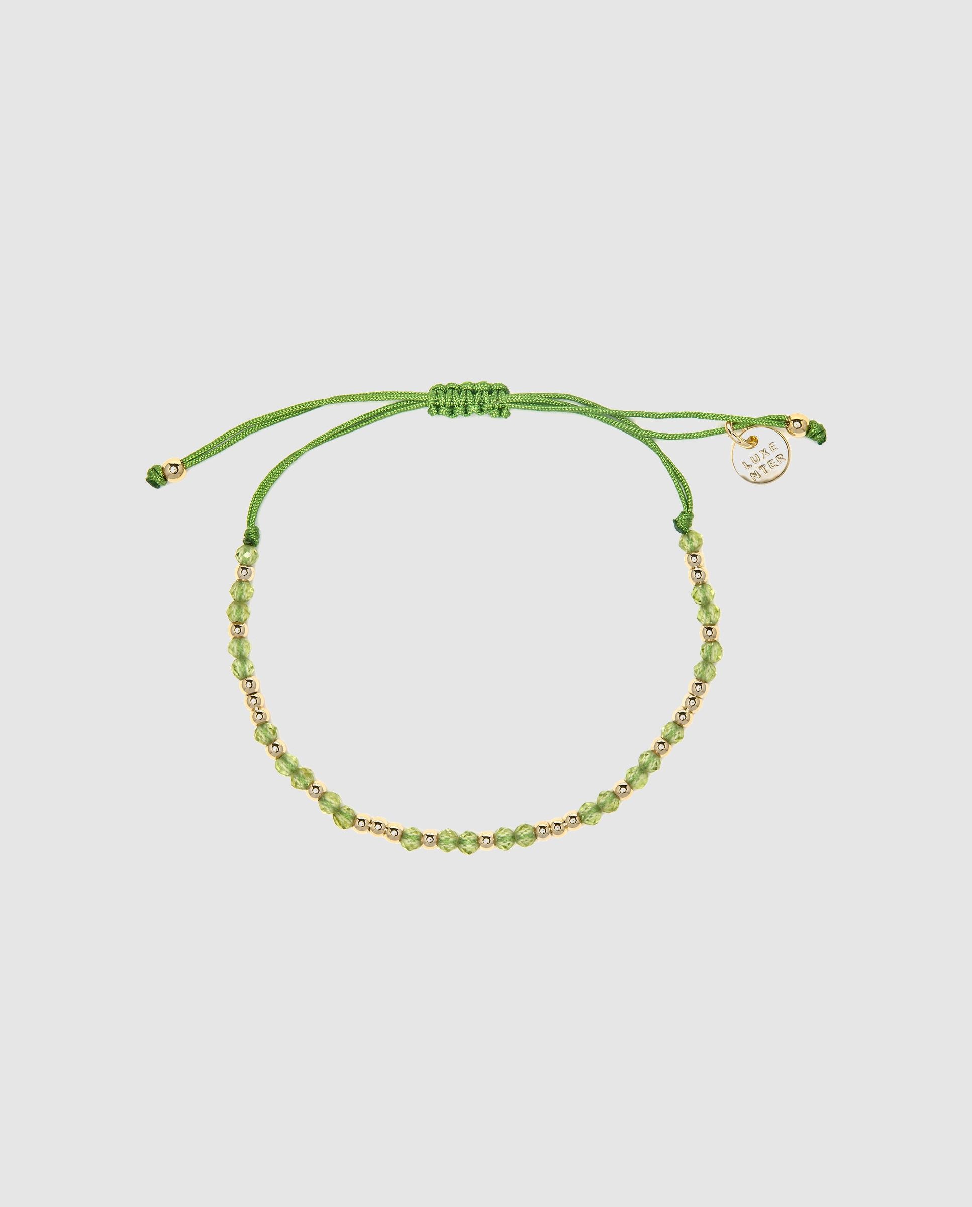 Pulseira de Corrente Boho Acabada em Ouro de 18 Quilates com Peridoto Ouro-3