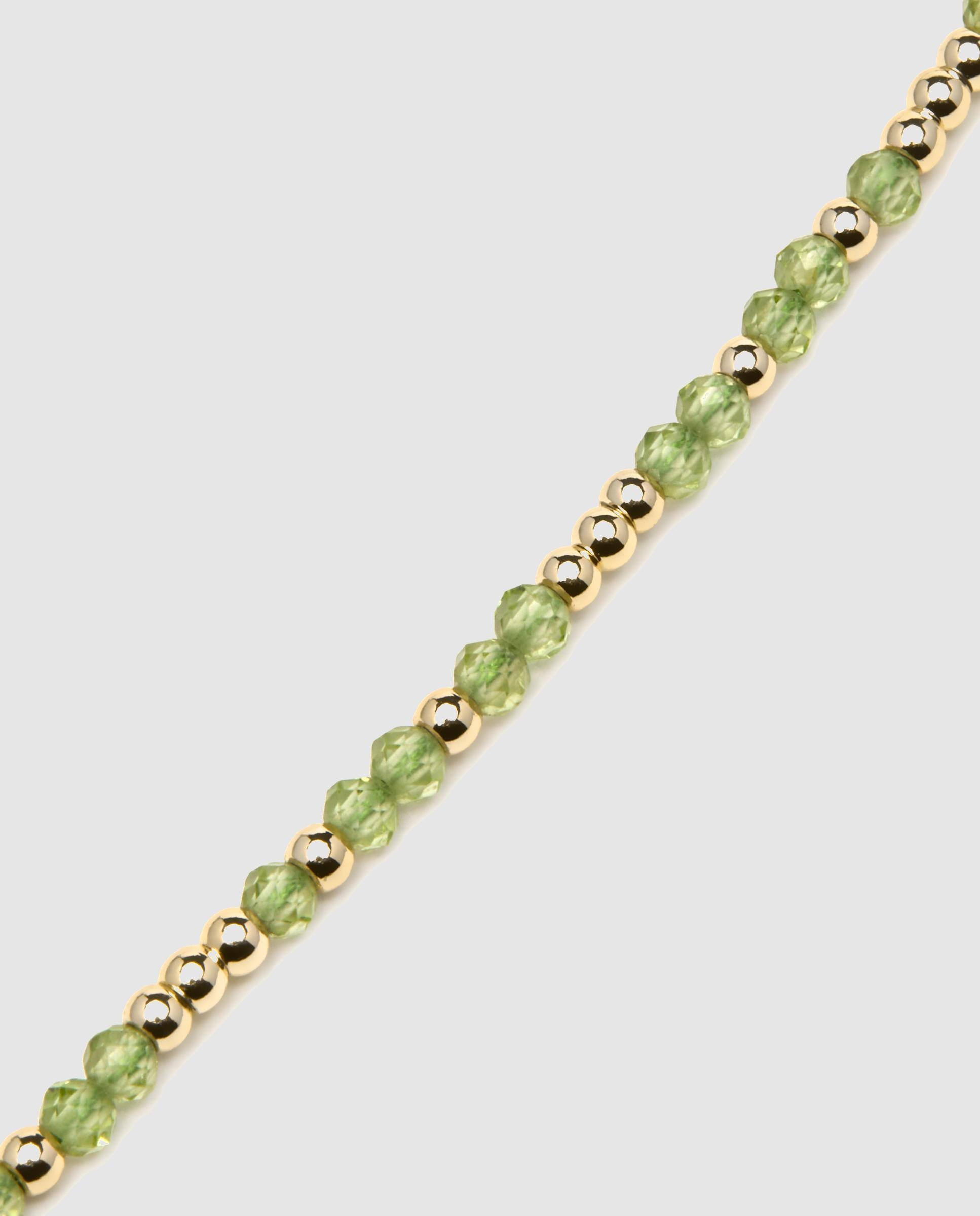 Pulseira de Corrente Boho Acabada em Ouro de 18 Quilates com Peridoto Ouro-5