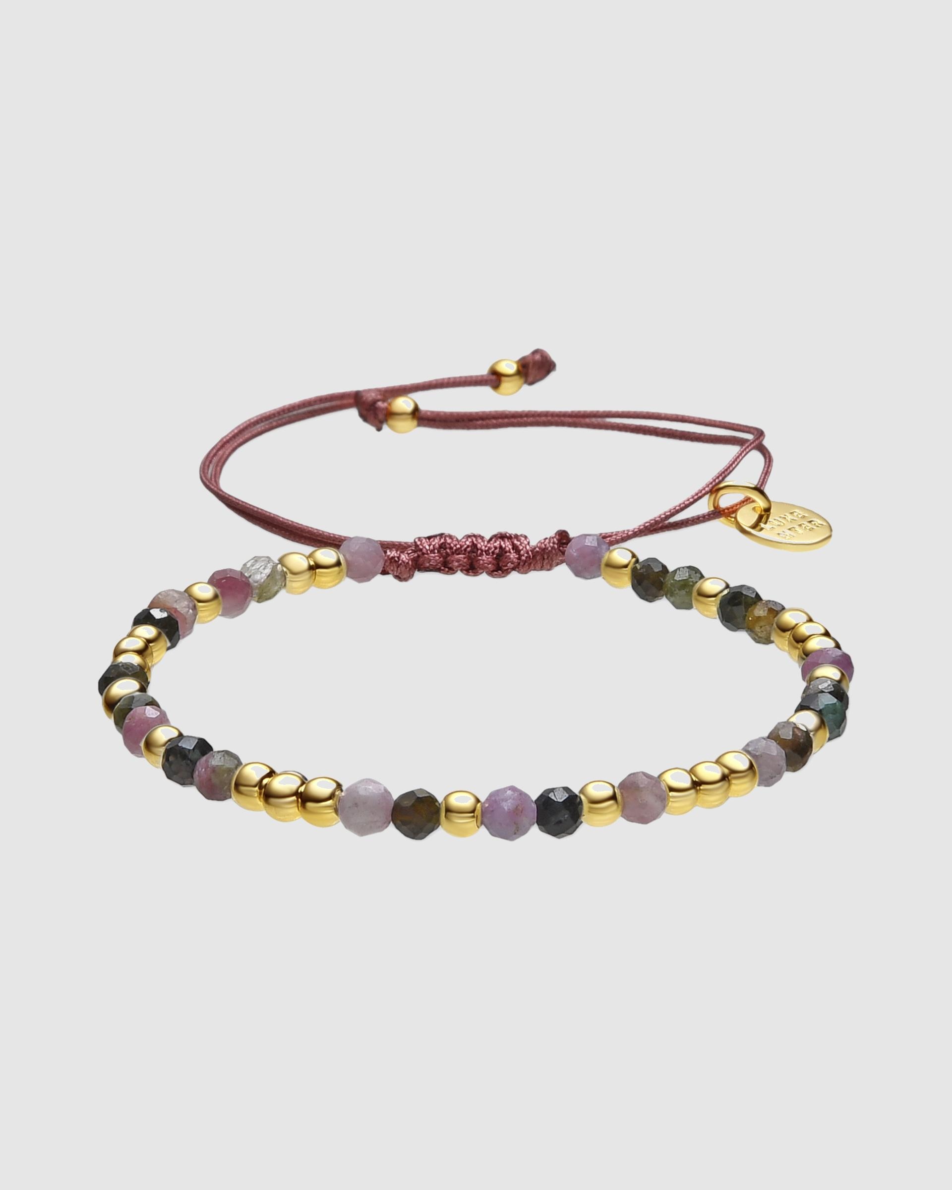 Pulseira de Corrente Boho Acabada em Ouro de 18 Quilates com Turmalina Ouro-1