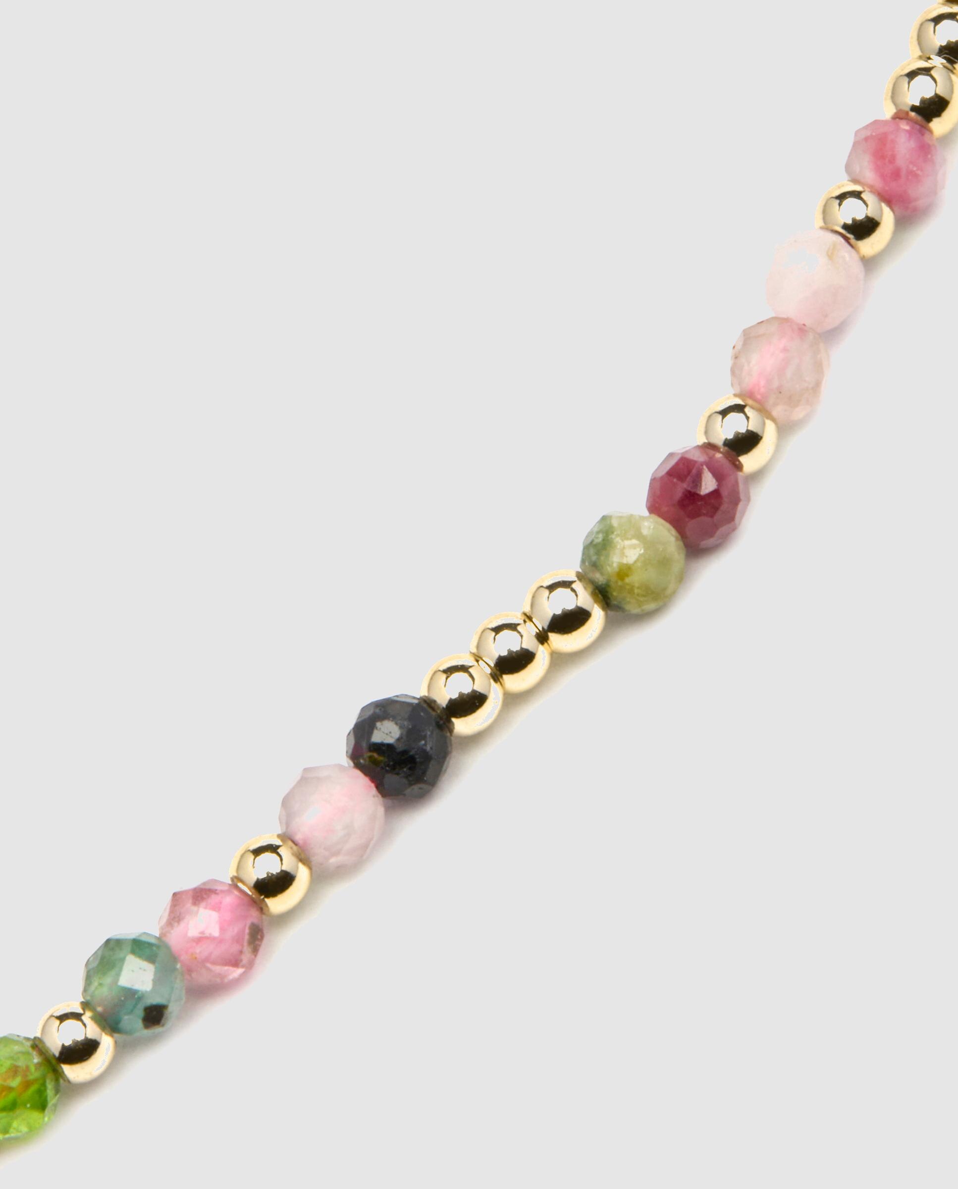 Pulseira de Corrente Boho Acabada em Ouro de 18 Quilates com Turmalina Ouro-5