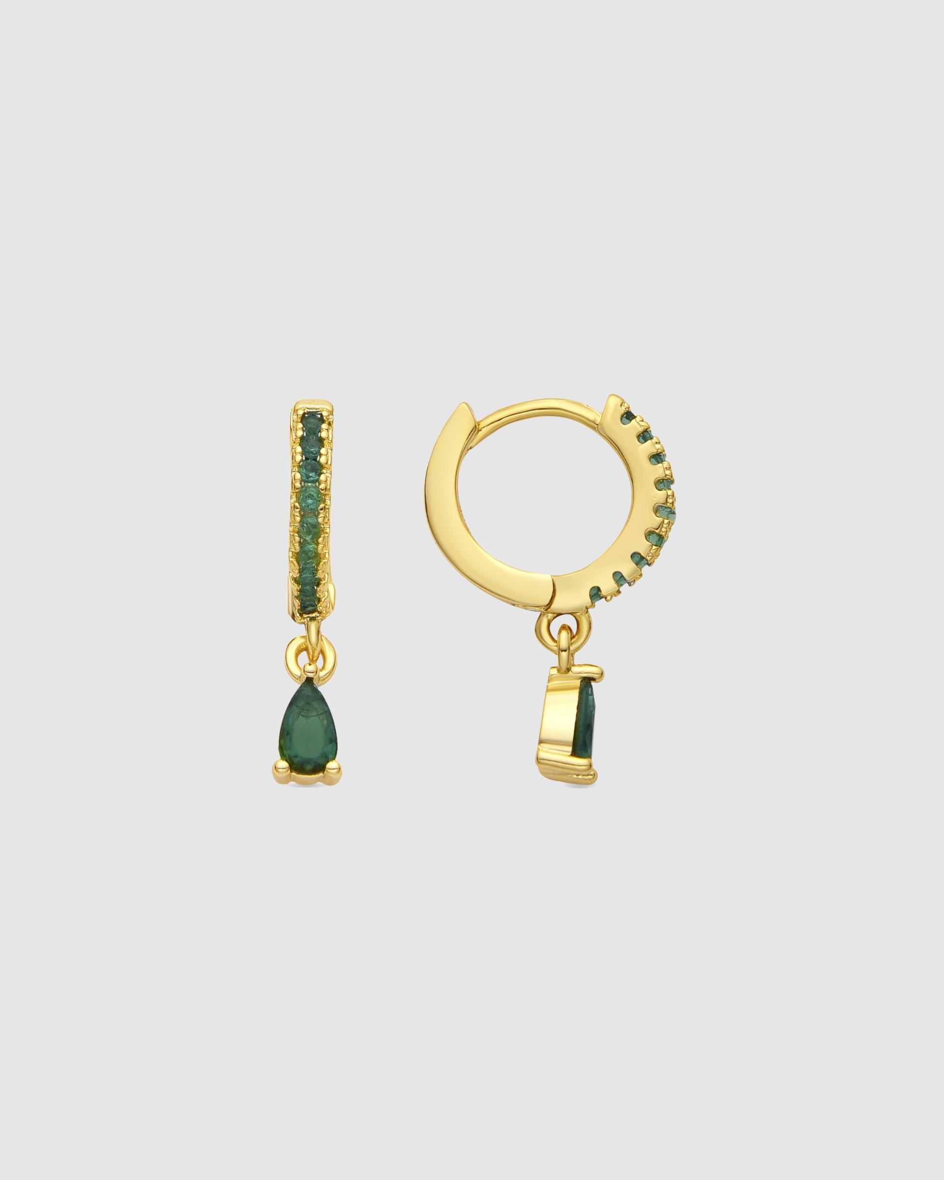 Brincos de Argola Basic Acabados em Ouro de 18 Quilates com Zirconita Brilhante Amarelo-1