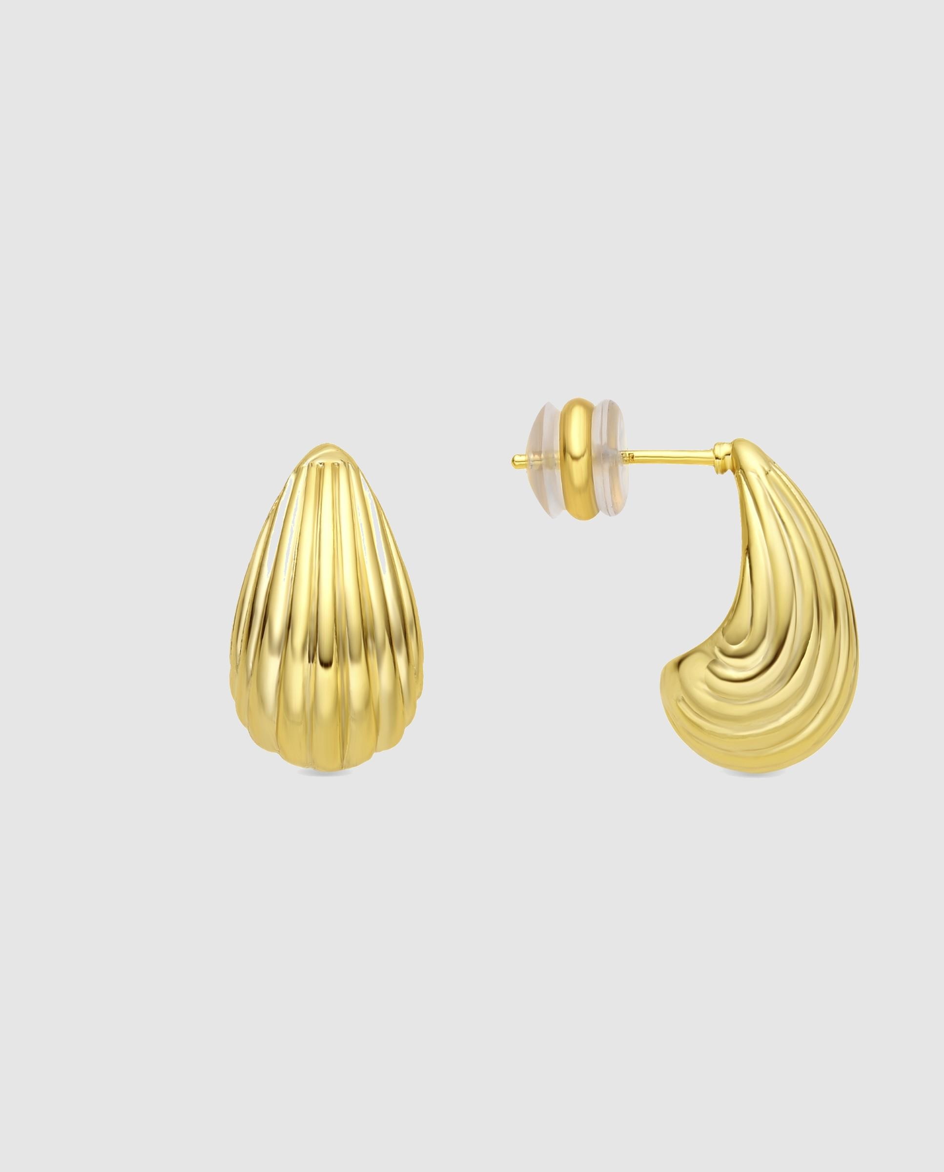 Brincos de Argola Basic Acabados em Ouro de 18 Quilates Ouro-1