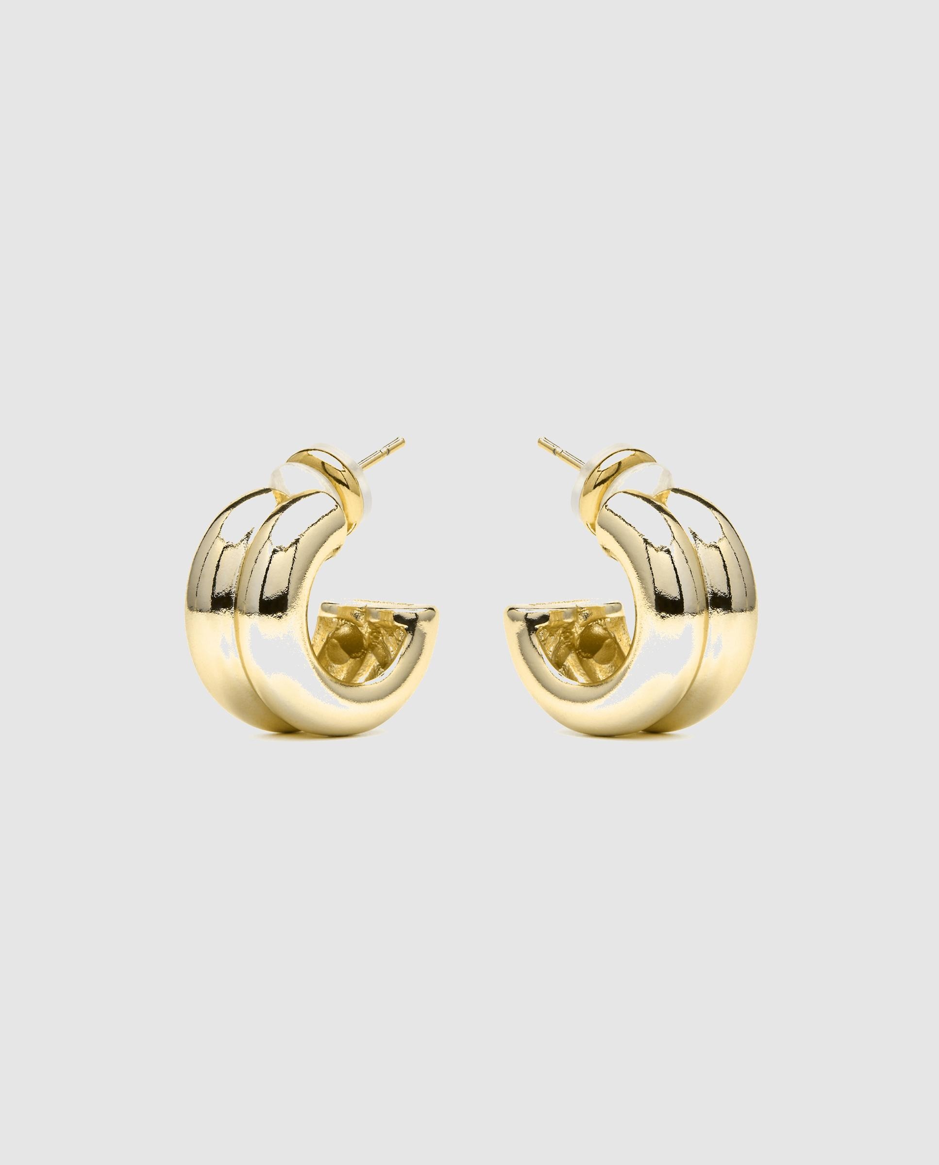 Brincos de Argola Basic Acabados em Ouro de 18 Quilates Dourado-3