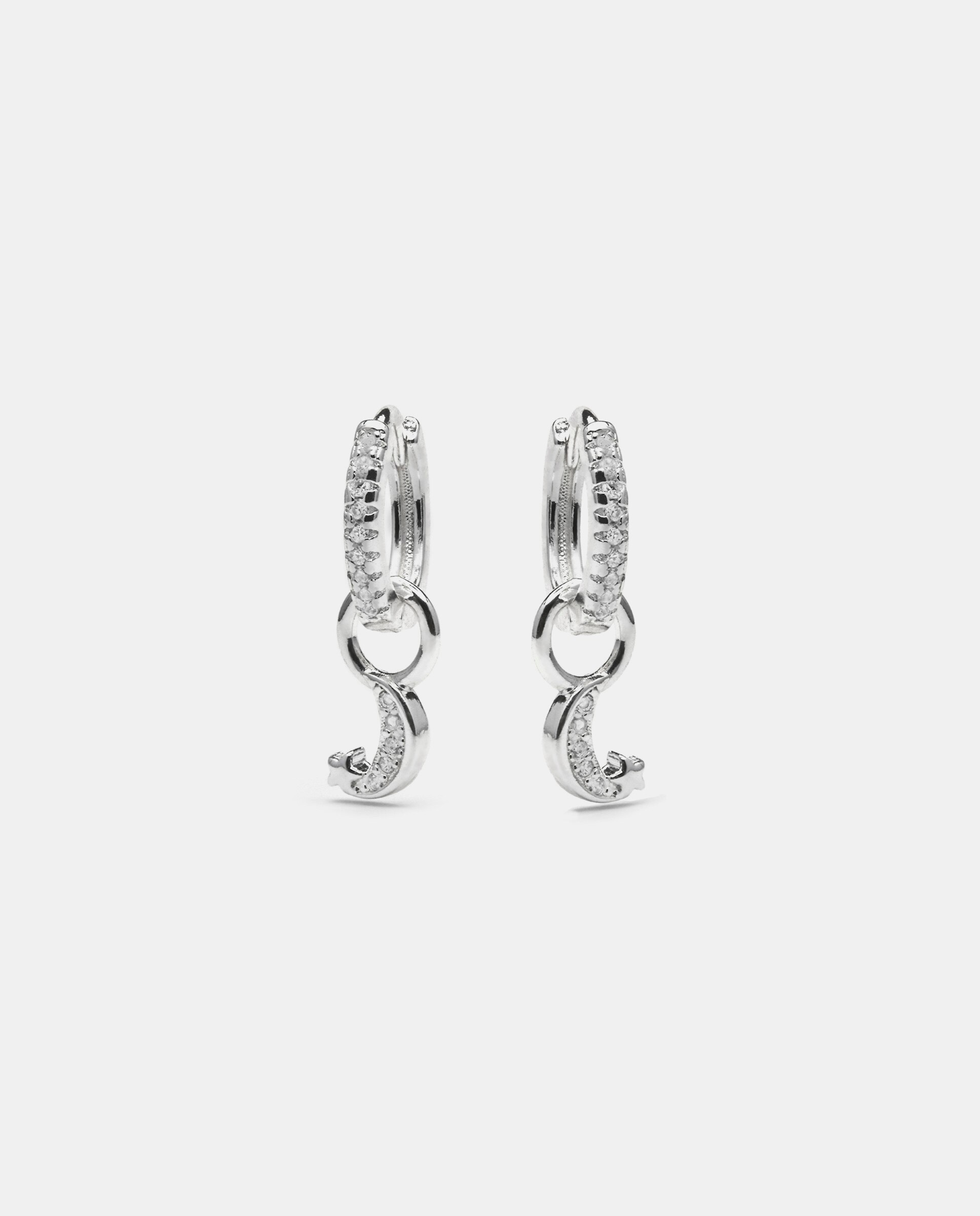 Brincos de Argola Basic Acabados em Ródio com Zirconita Brilhante Prata-3