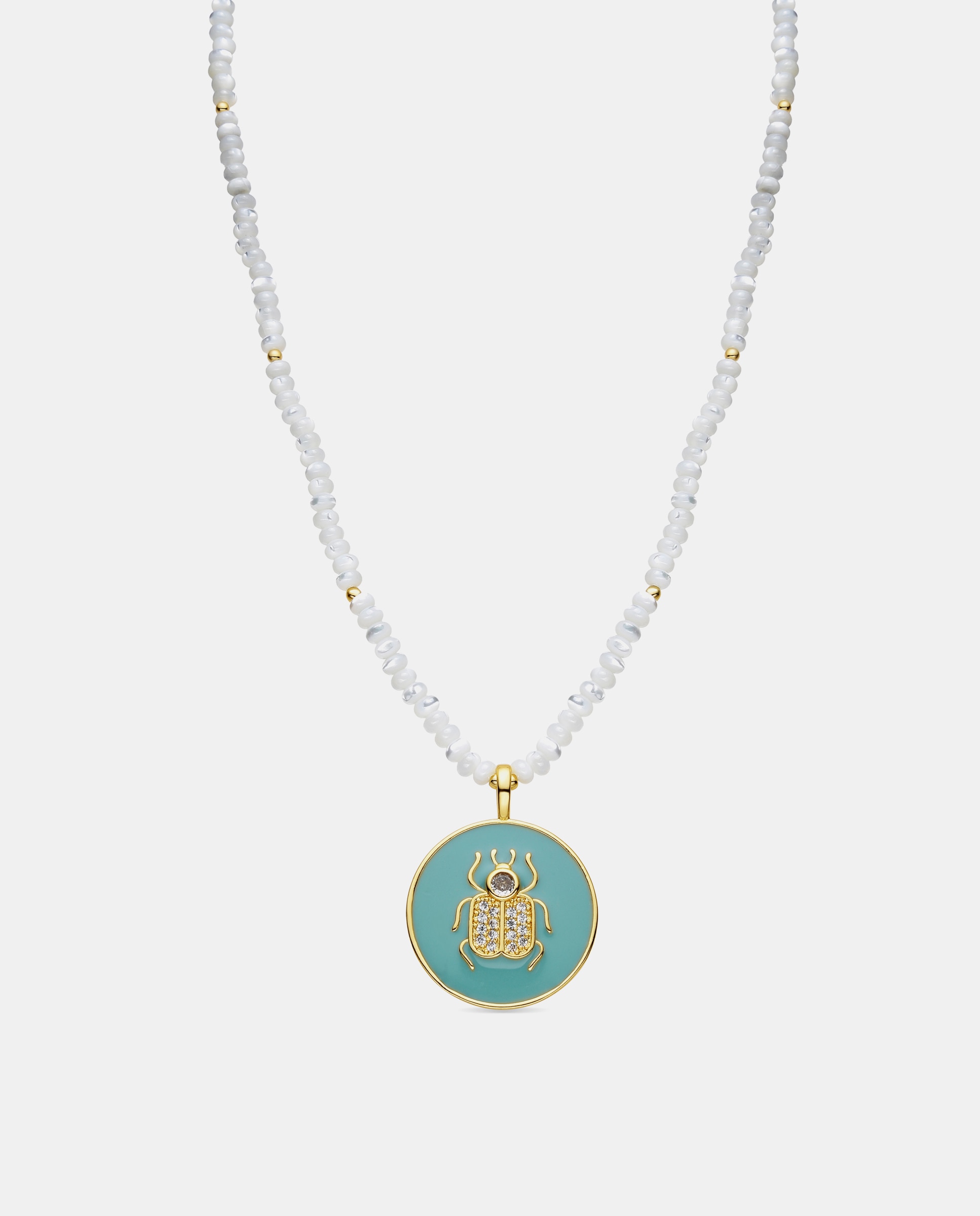 Colar Boho com Acabamento em Ouro de 18 Quilates com Madrepérola Ouro-1