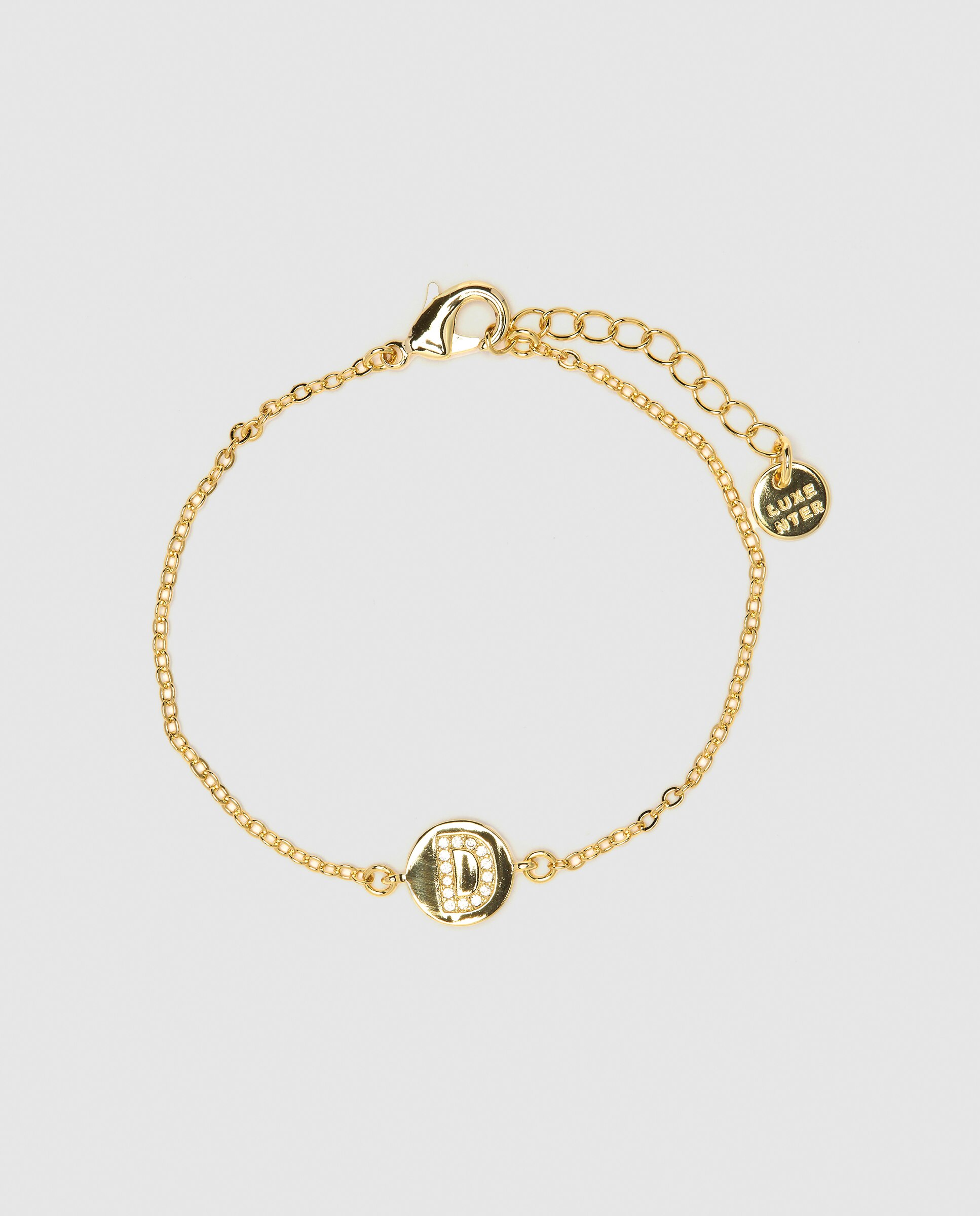 Pulseira de Corrente Personalizada Letras com Zirconita Brilhante Acabada em Ouro Amarelo de 18k Dourado-2