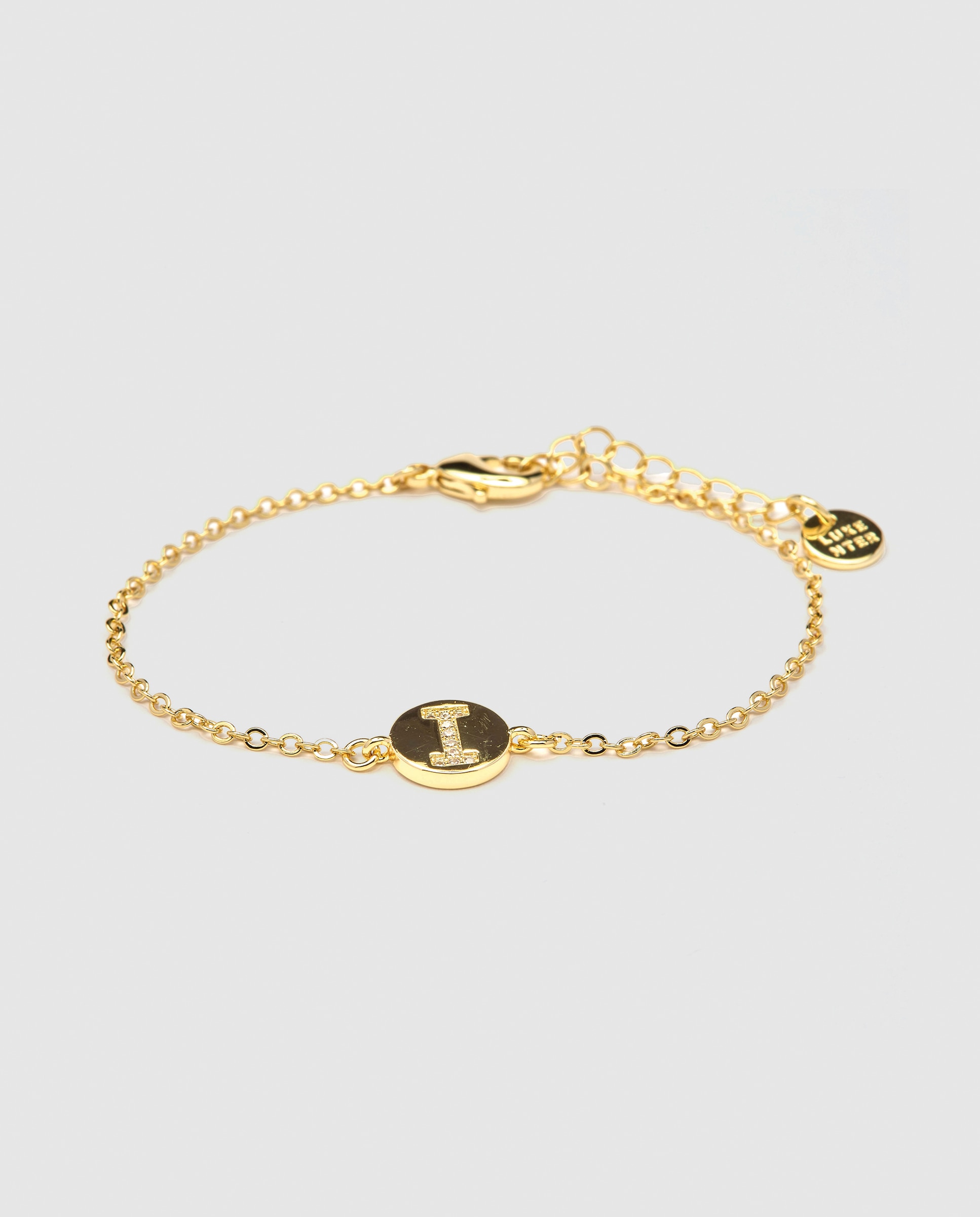 Imagem 0 de Pulseira Personalizada Letras com Zirconita Brilhante Acabada em Ouro Amarelo de 18k - I