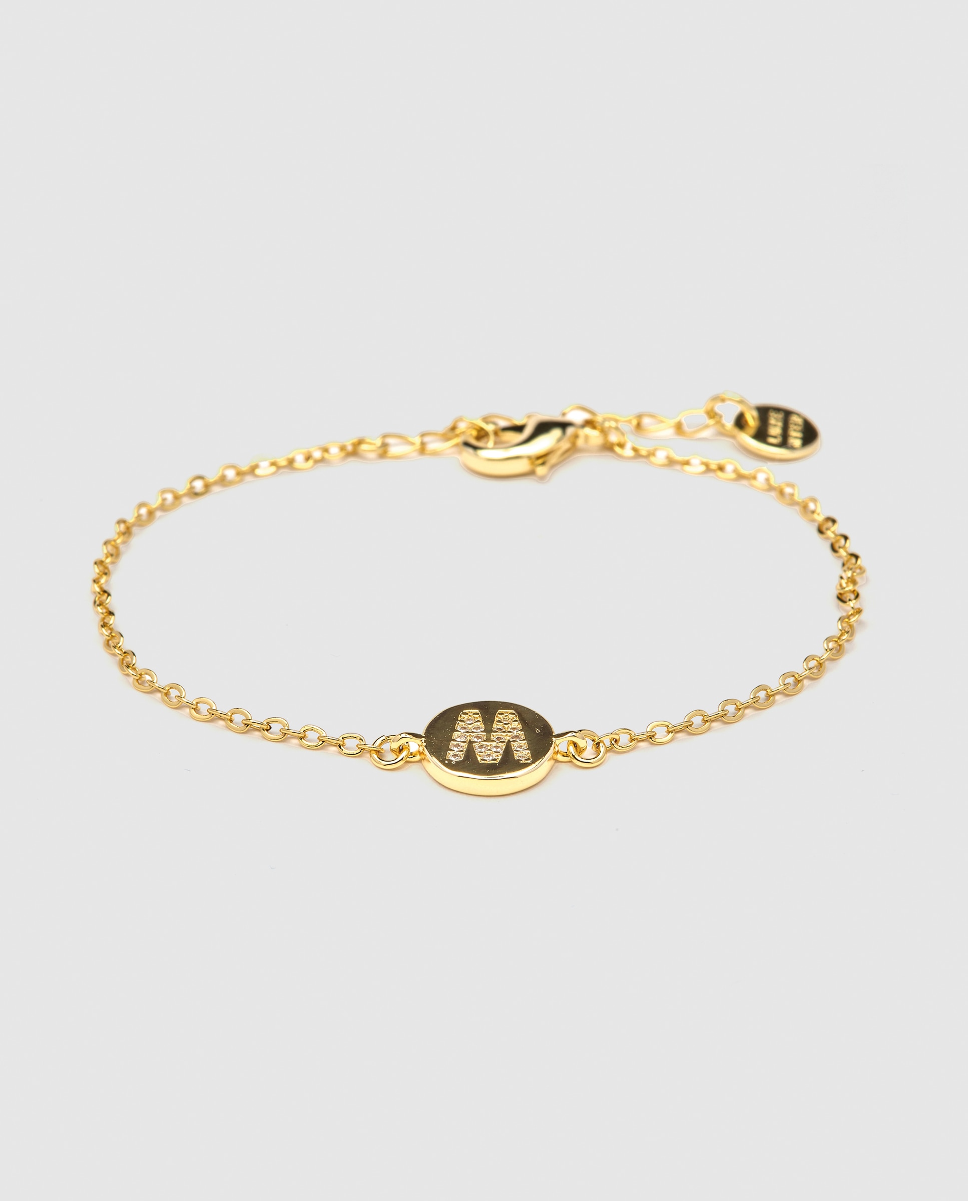 Imagem 0 de Pulseira Personalizada Letras com Zirconita Brilhante Acabada em Ouro Amarelo de 18k - M