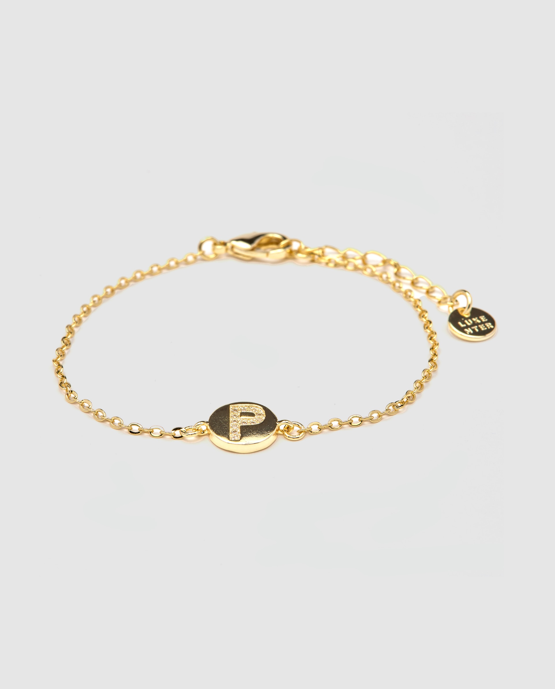Imagem 0 de Pulseira Personalizada Letras com Zirconita Brilhante Acabada em Ouro Amarelo de 18k - P