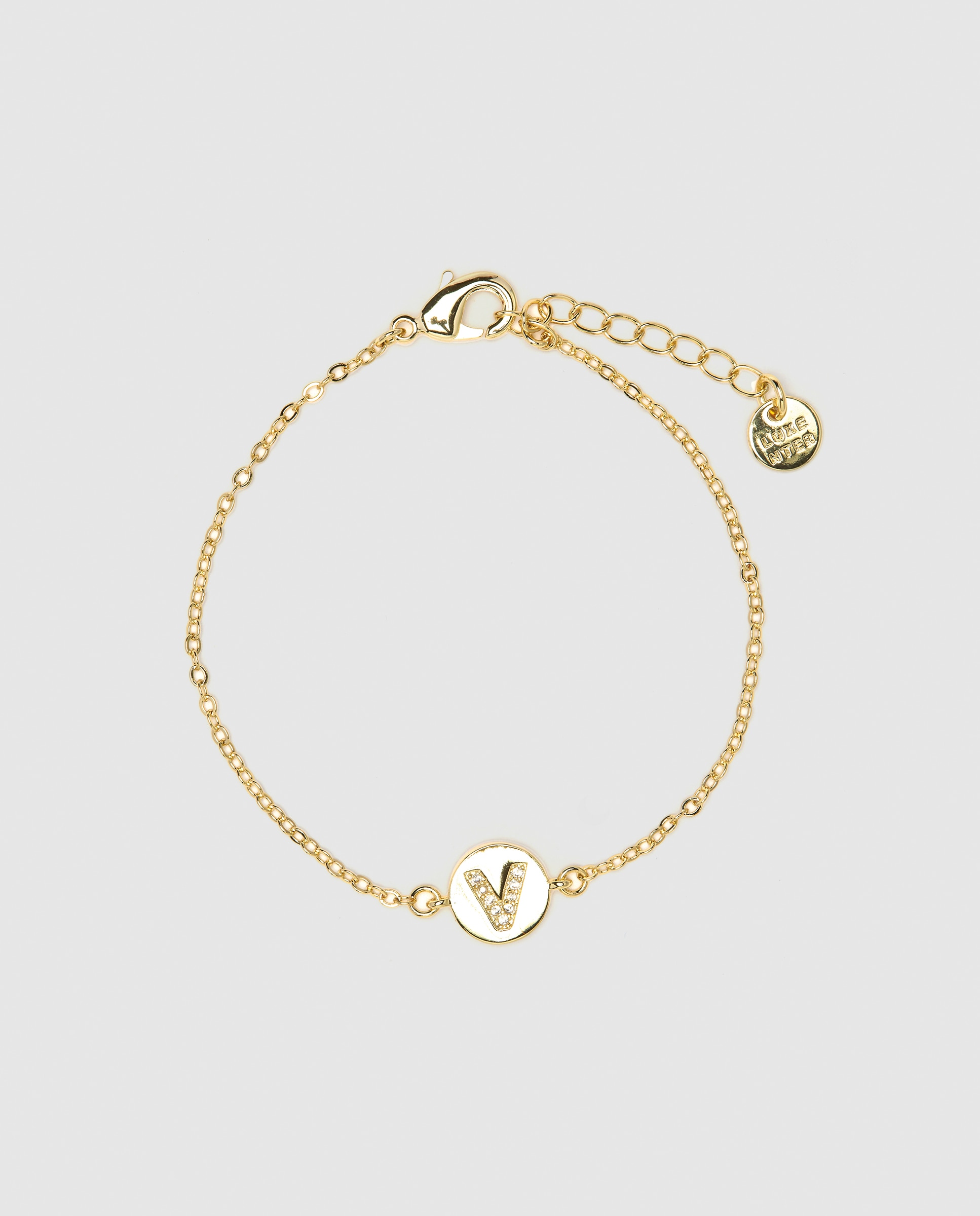 Pulseira de Corrente Personalizada Letras com Zirconita Brilhante Acabada em Ouro Amarelo de 18k Dourado-2